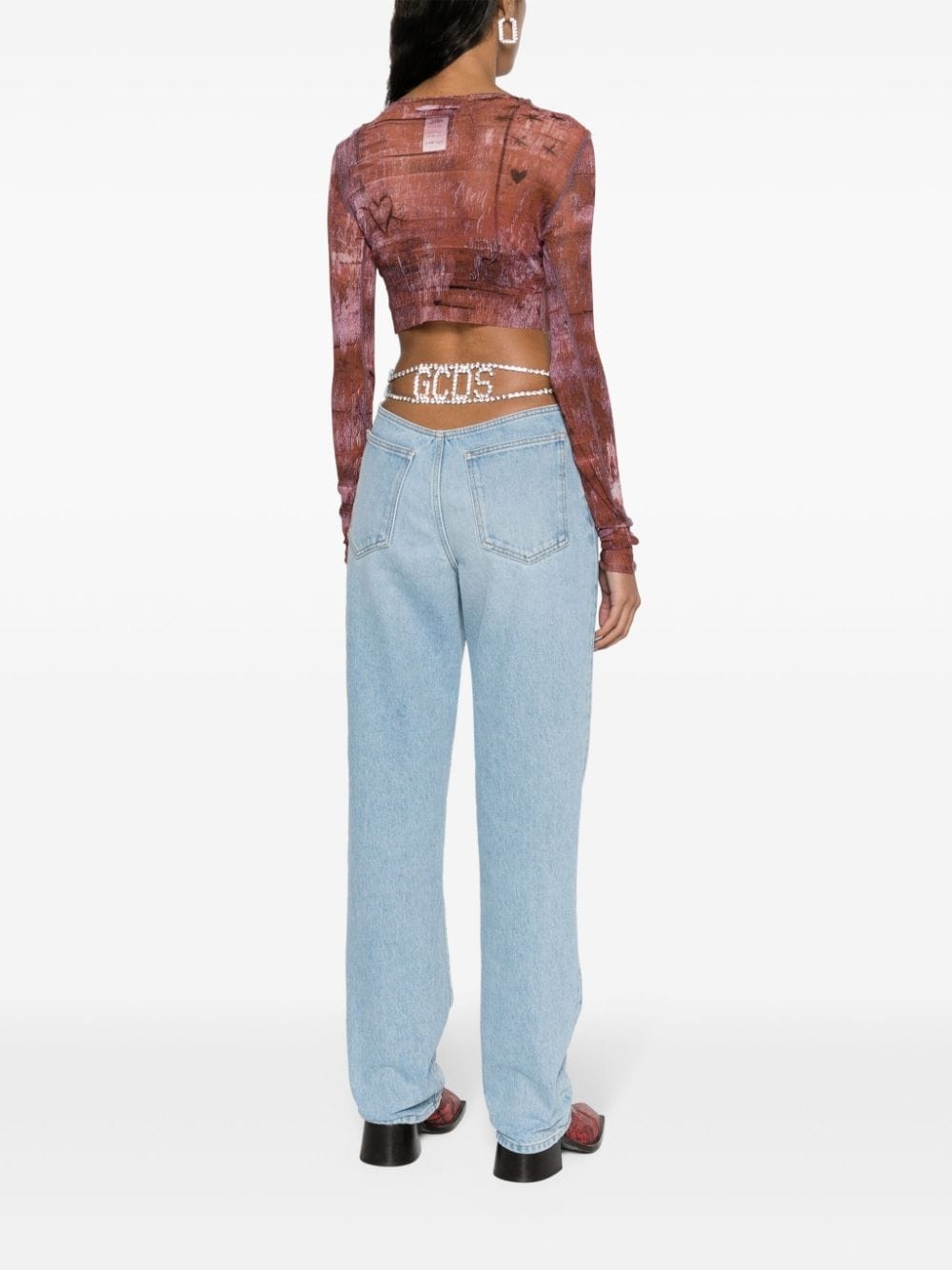 Chocker rhinestone-detailed jeans - 2