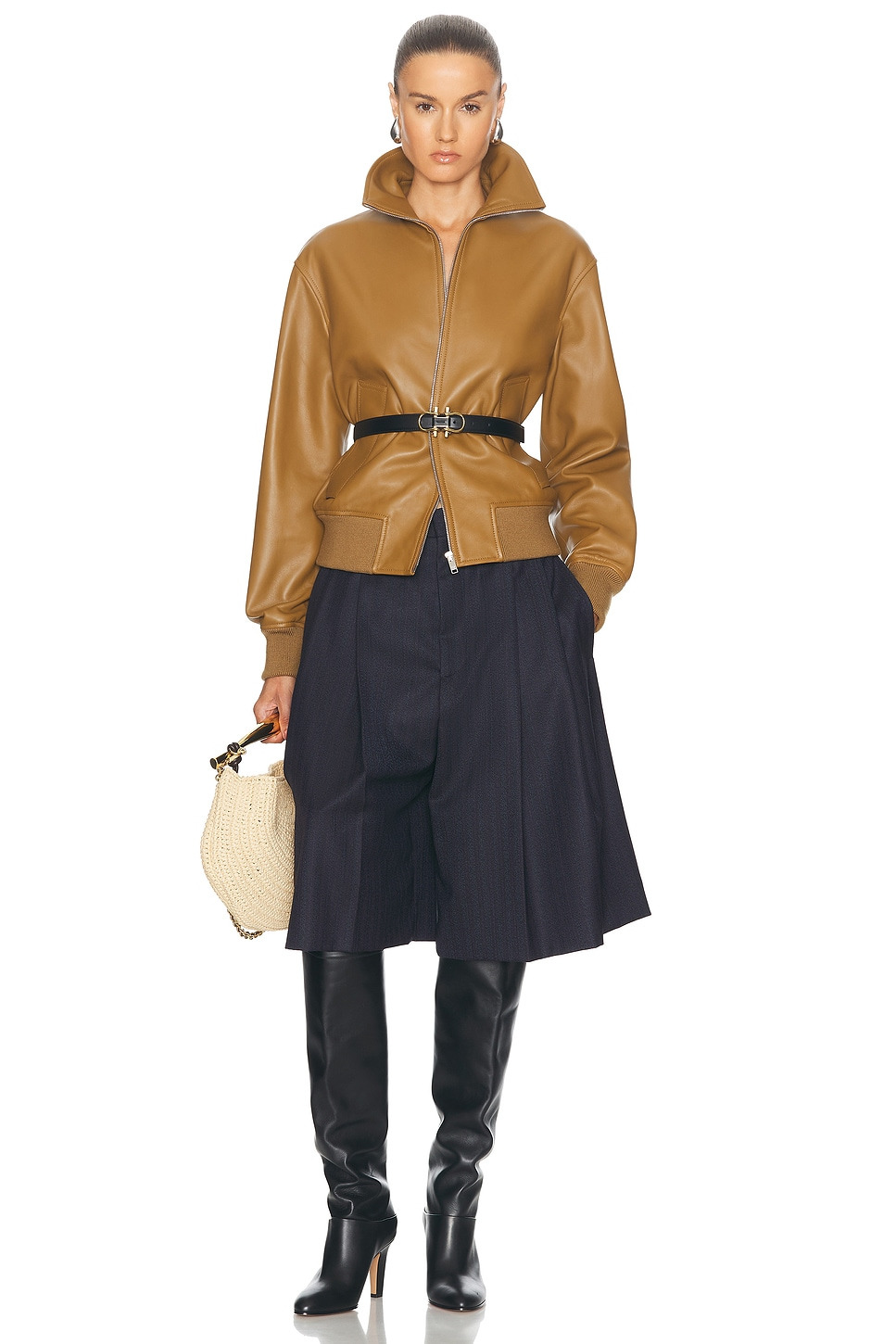 Leather Bomber Jacket - 4