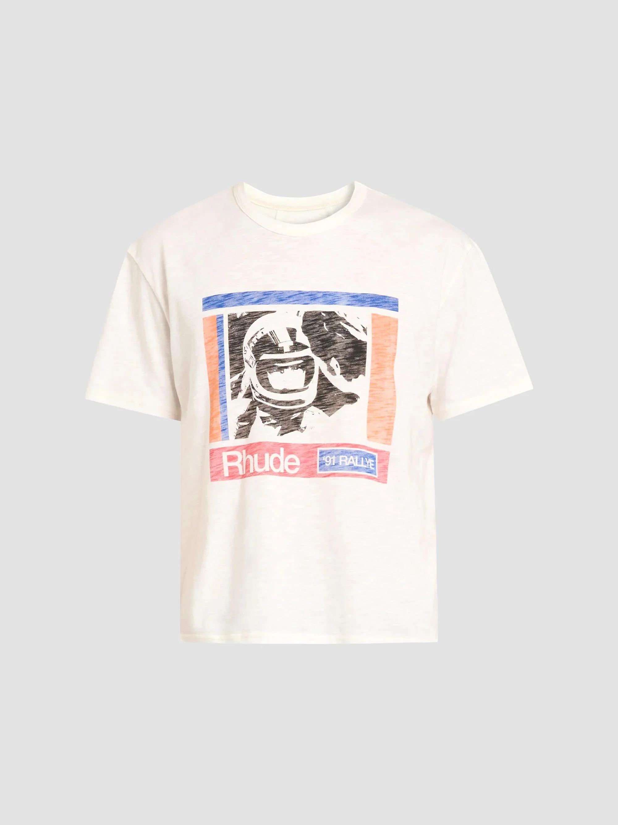 Men's Helmethead Rallye Graphic Cotton T-Shirt - White Multi - 1