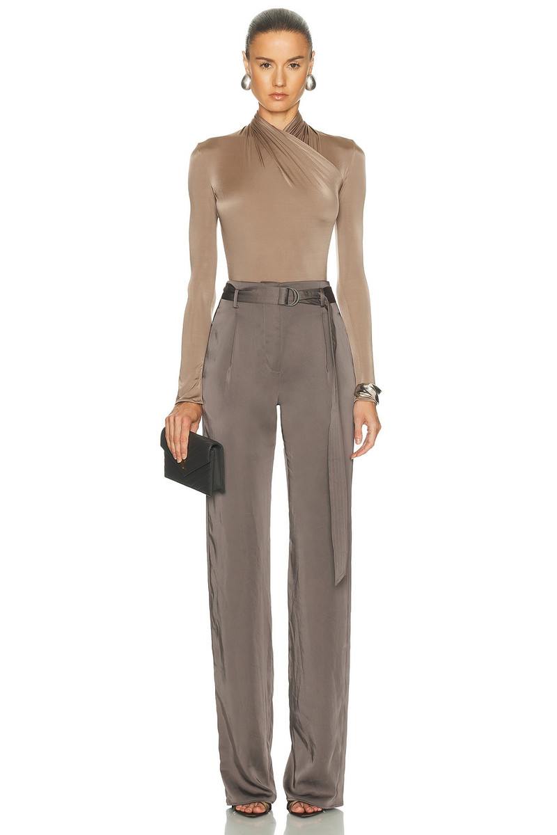 Lightweight Satin Belted Pant 5