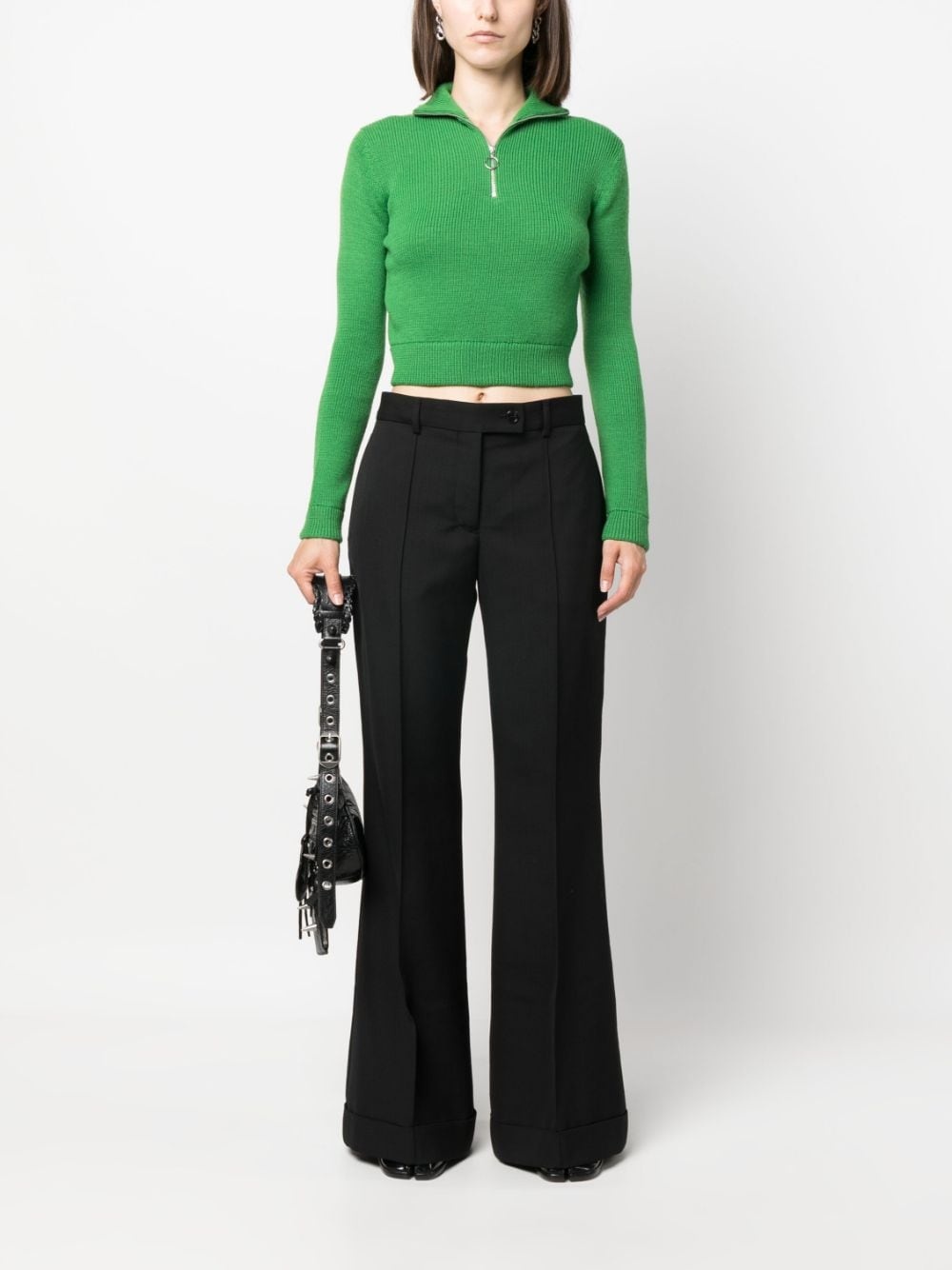 mid-rise flared trousers - 2