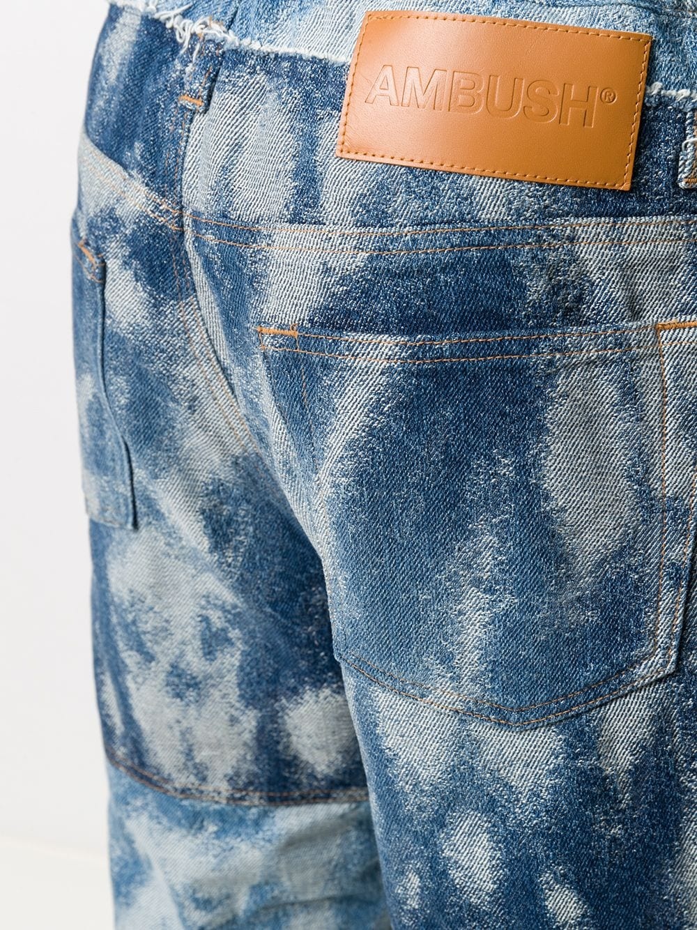 acid wash denim track pants - 6