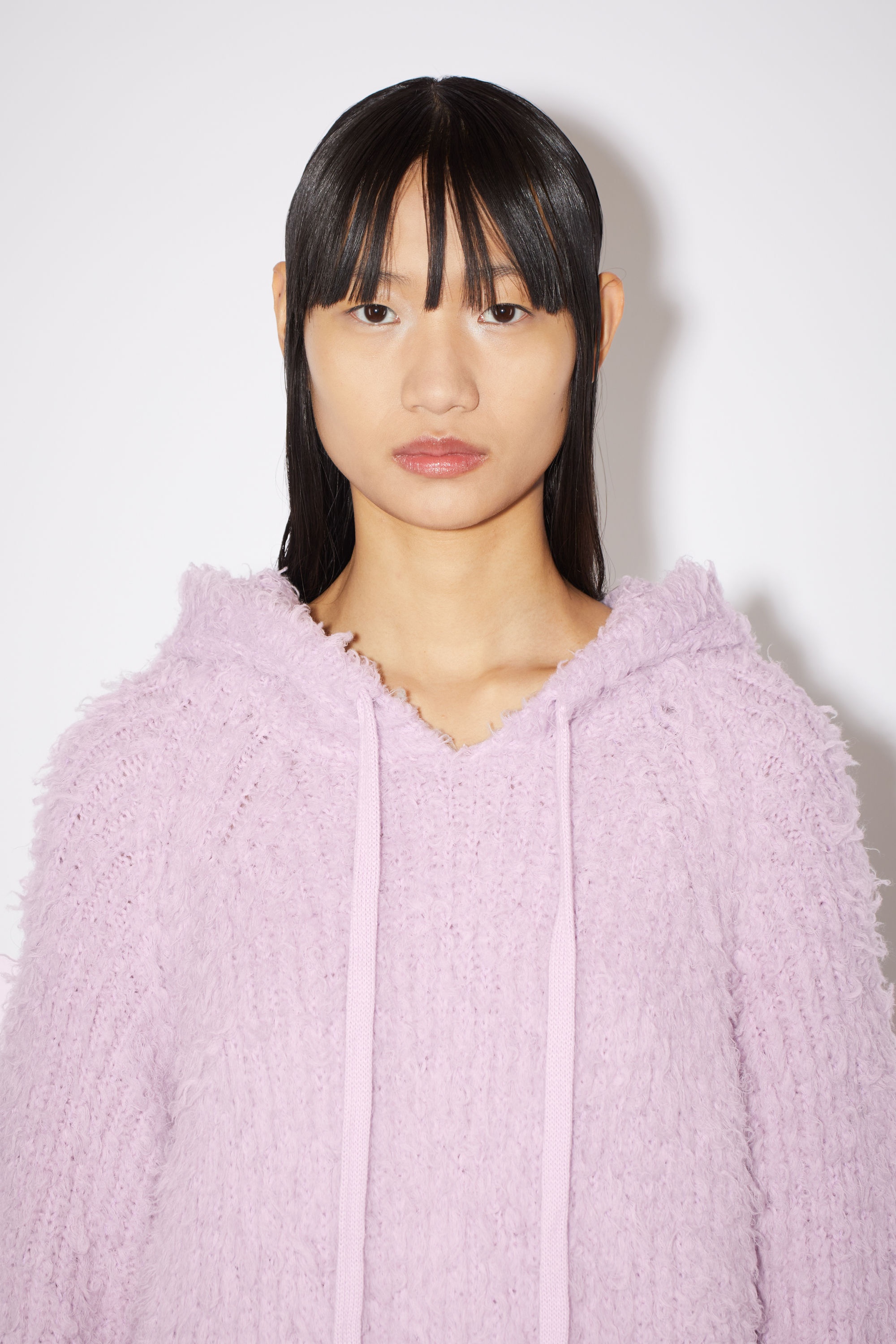 Acne Studios - Wool mohair hoodie - Faded pink
