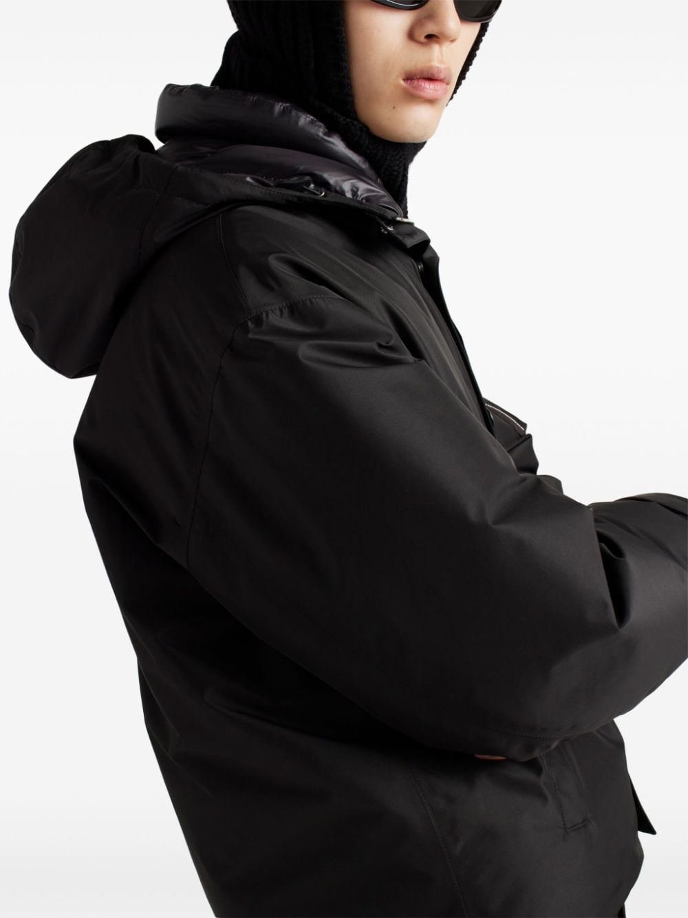 Technical fabric down jacket with hood - 6