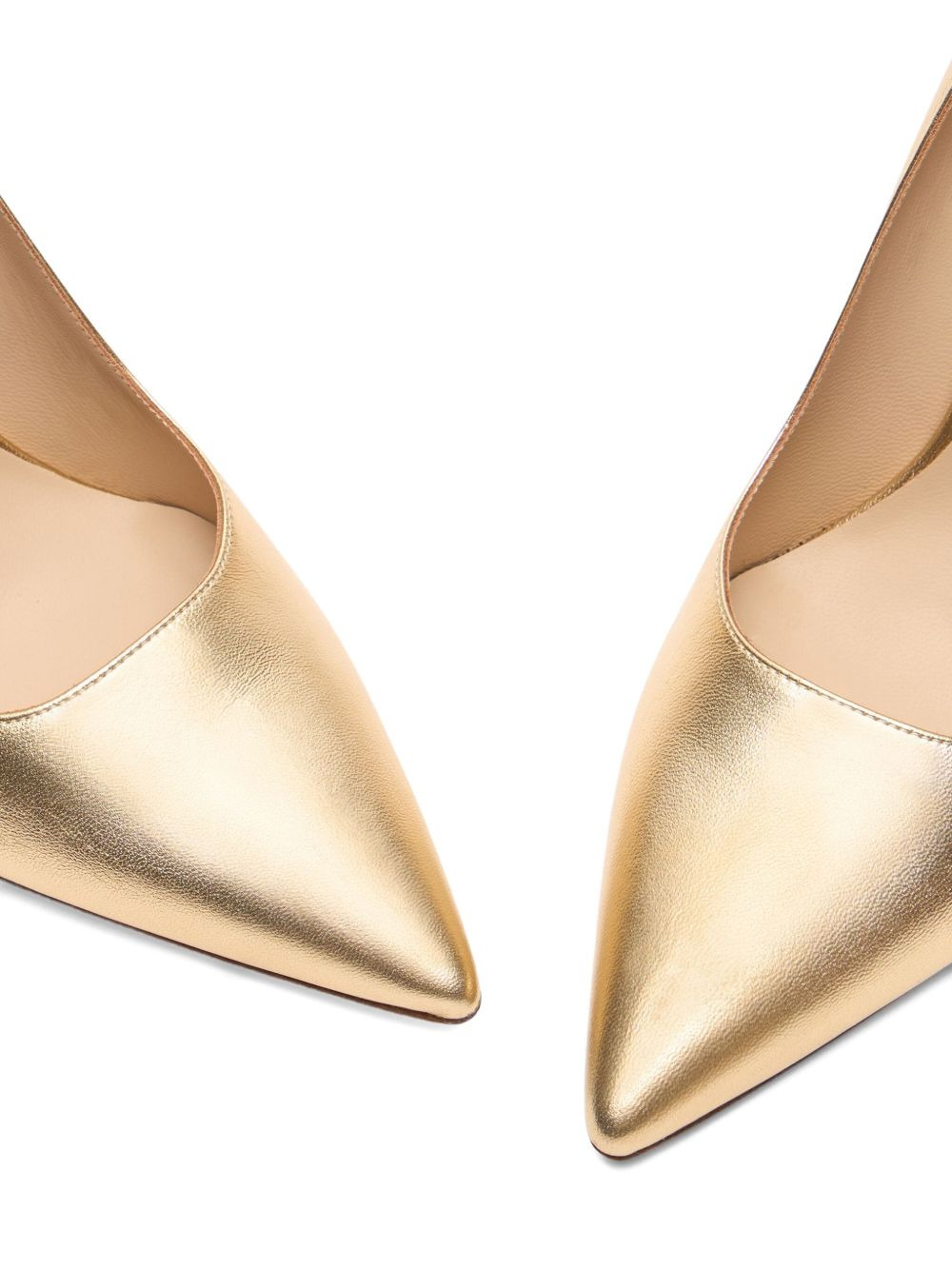 100mm Stuart Power metallic-leather pointed-toe pumps - 4