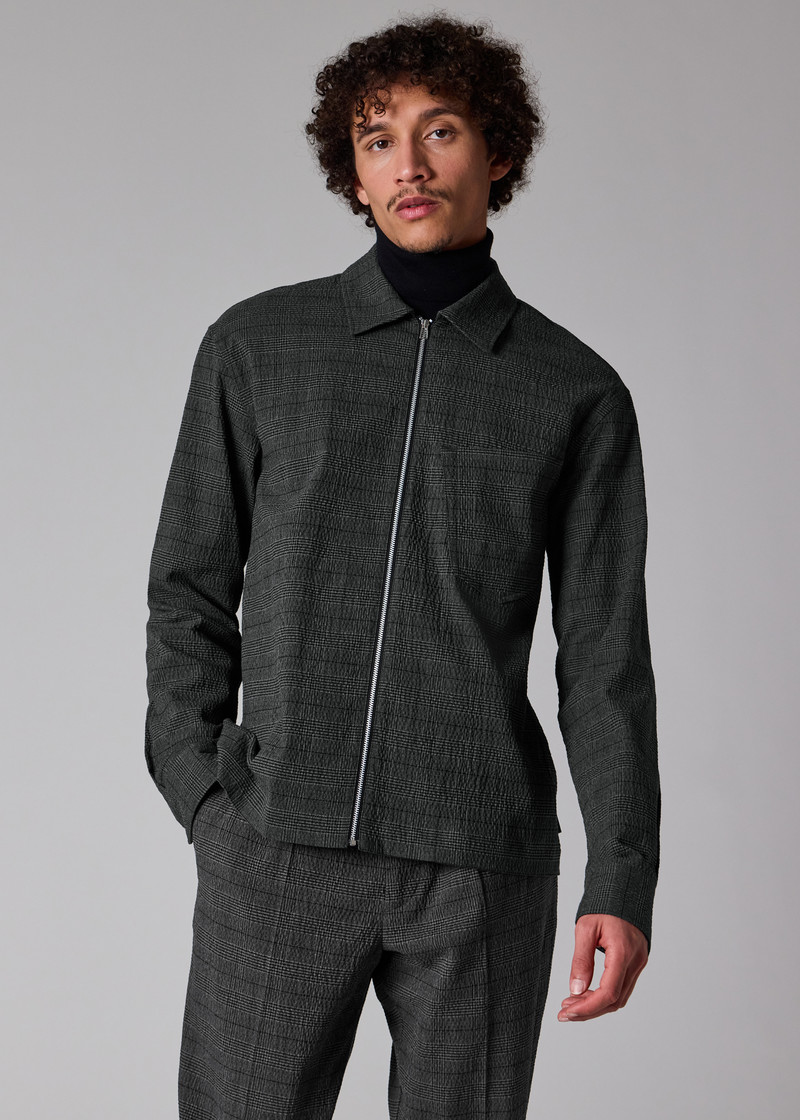 Grey Textured-Cotton Check Co-Ord Set 8