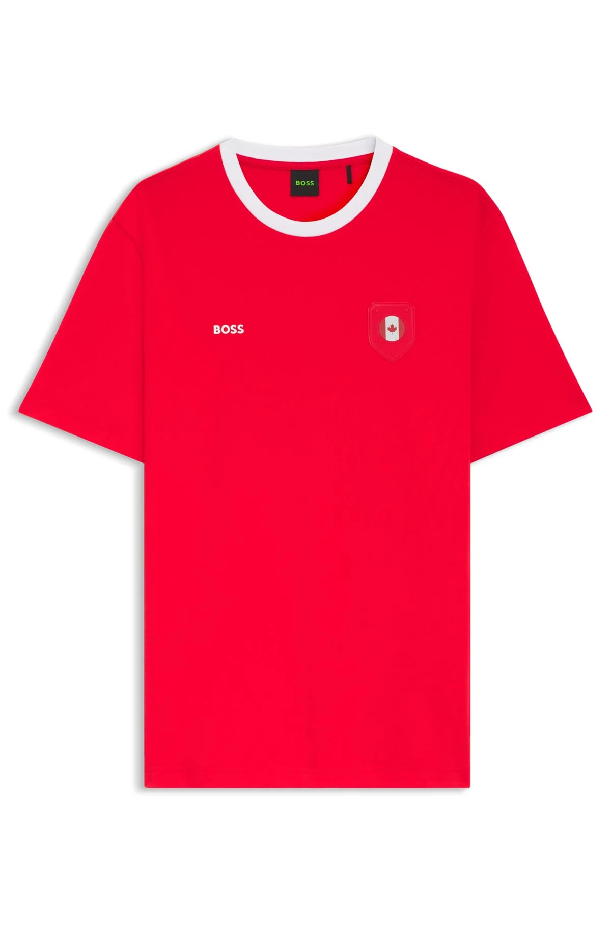 STRETCH-COTTON T-SHIRT WITH COUNTRY FLAG AND LOGO - 1