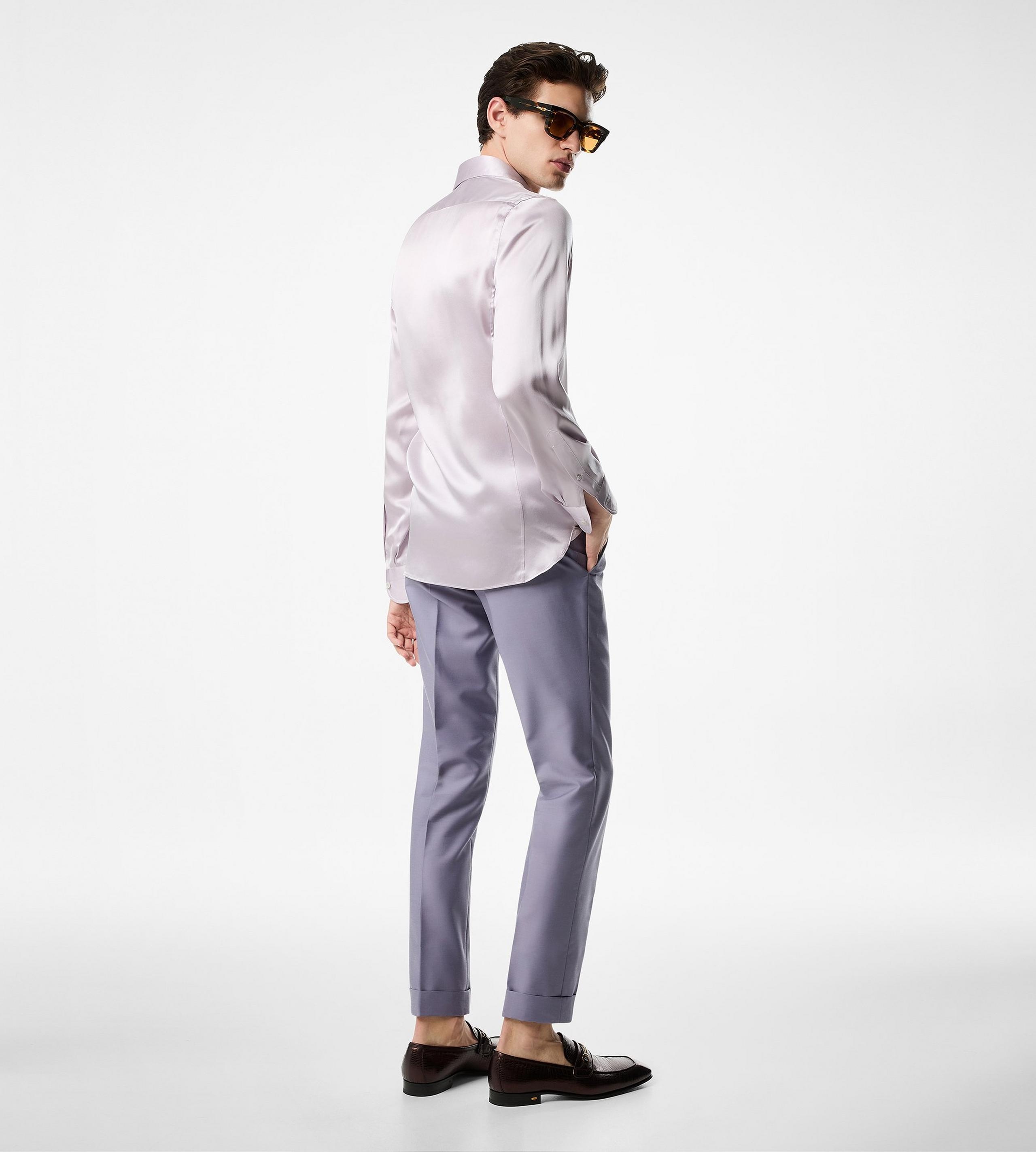 SILK CHARMEUSE SLIM FIT SHIRT - 3