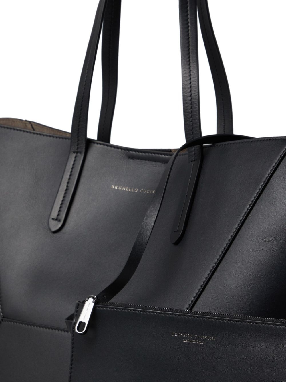 Monili chain-detail leather tote bag - 4