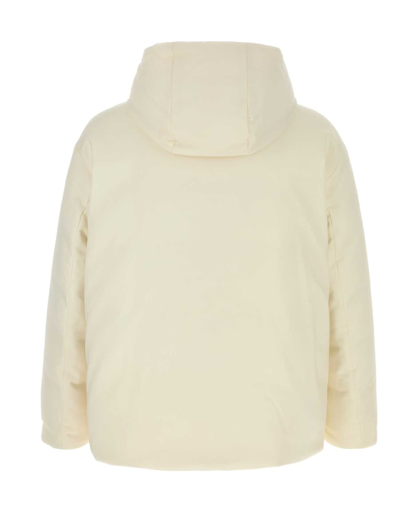 Ivory Wool Blend Padded Jacket - 2