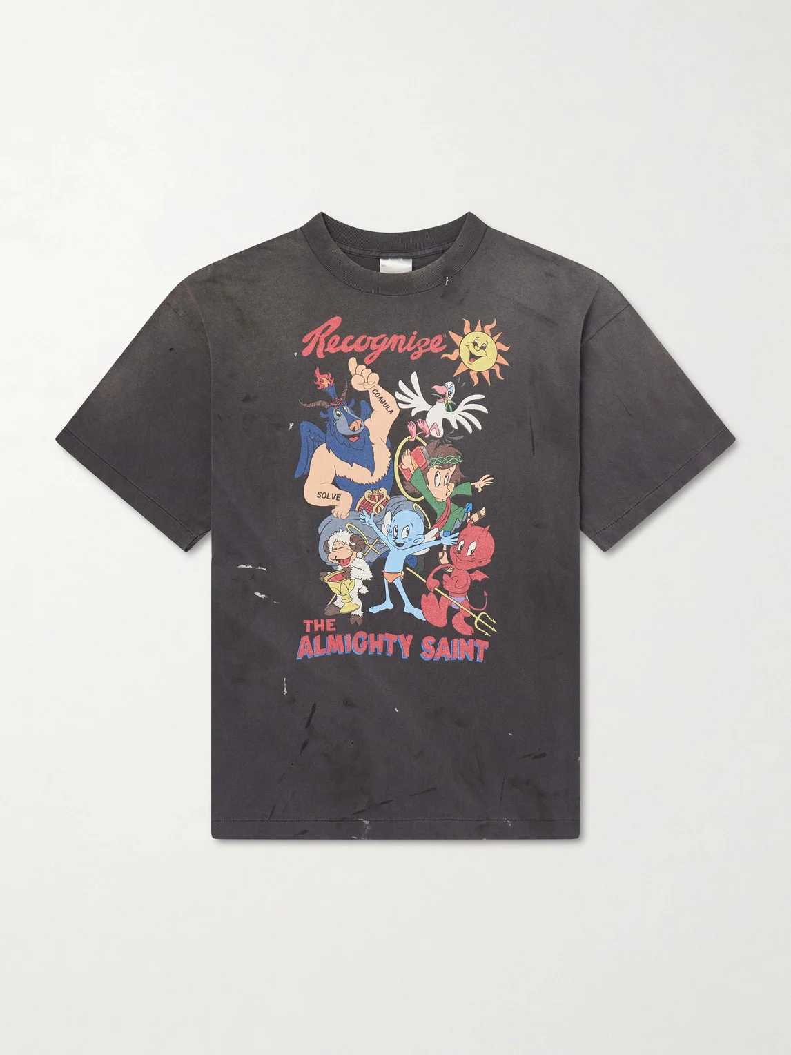 Paint-Splattered Printed Cotton-Jersey T-Shirt - 1