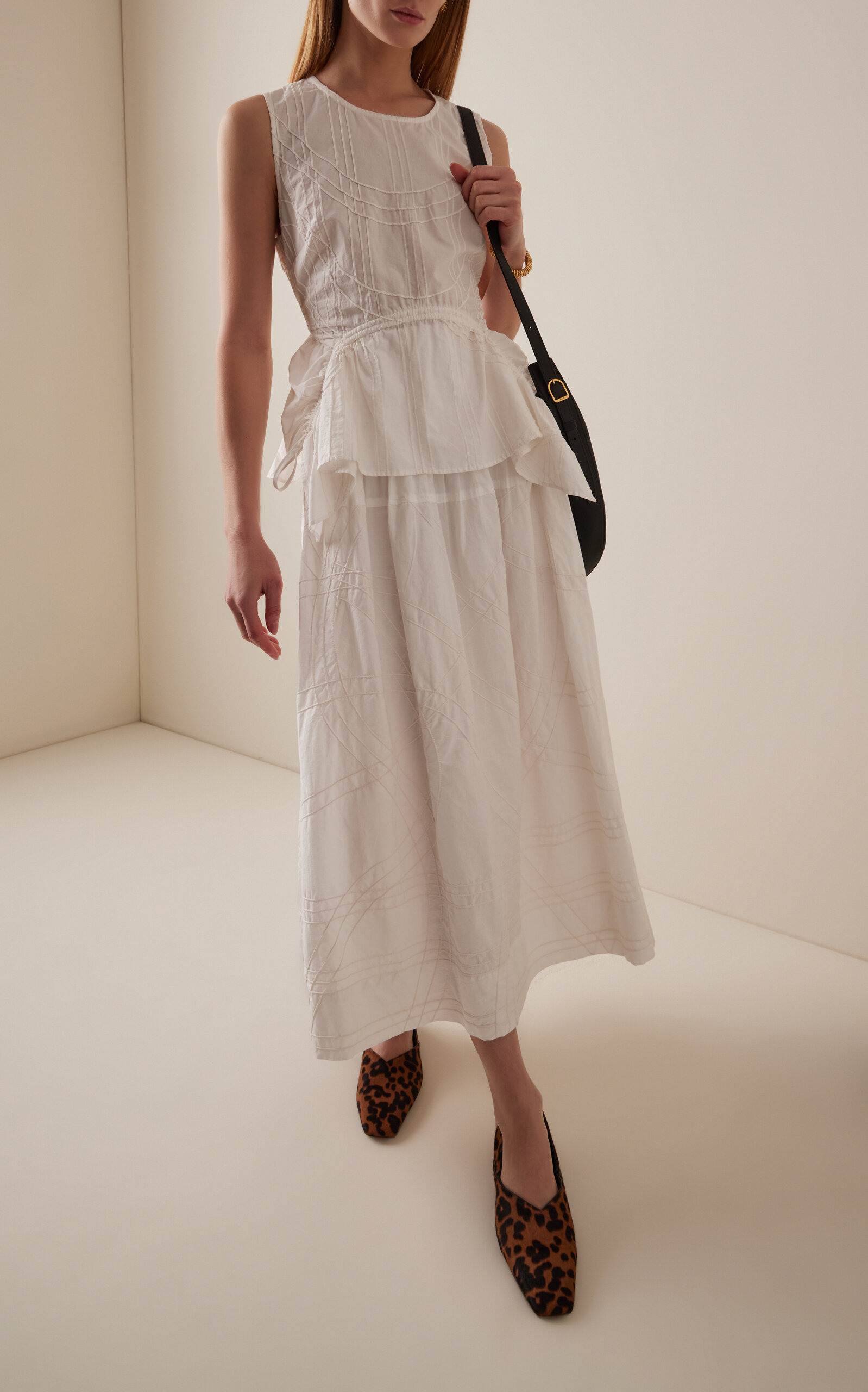 Camden Corded Cotton Poplin Top white - 3