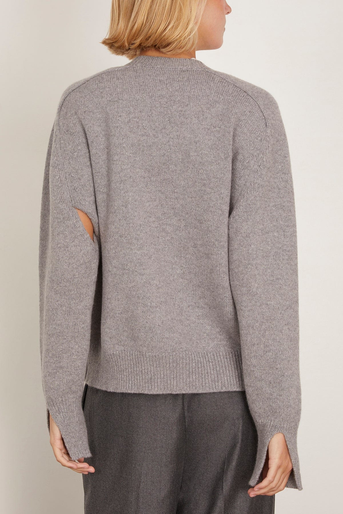 Sleeve Wrap Jumper in Mid Grey Melange - 4