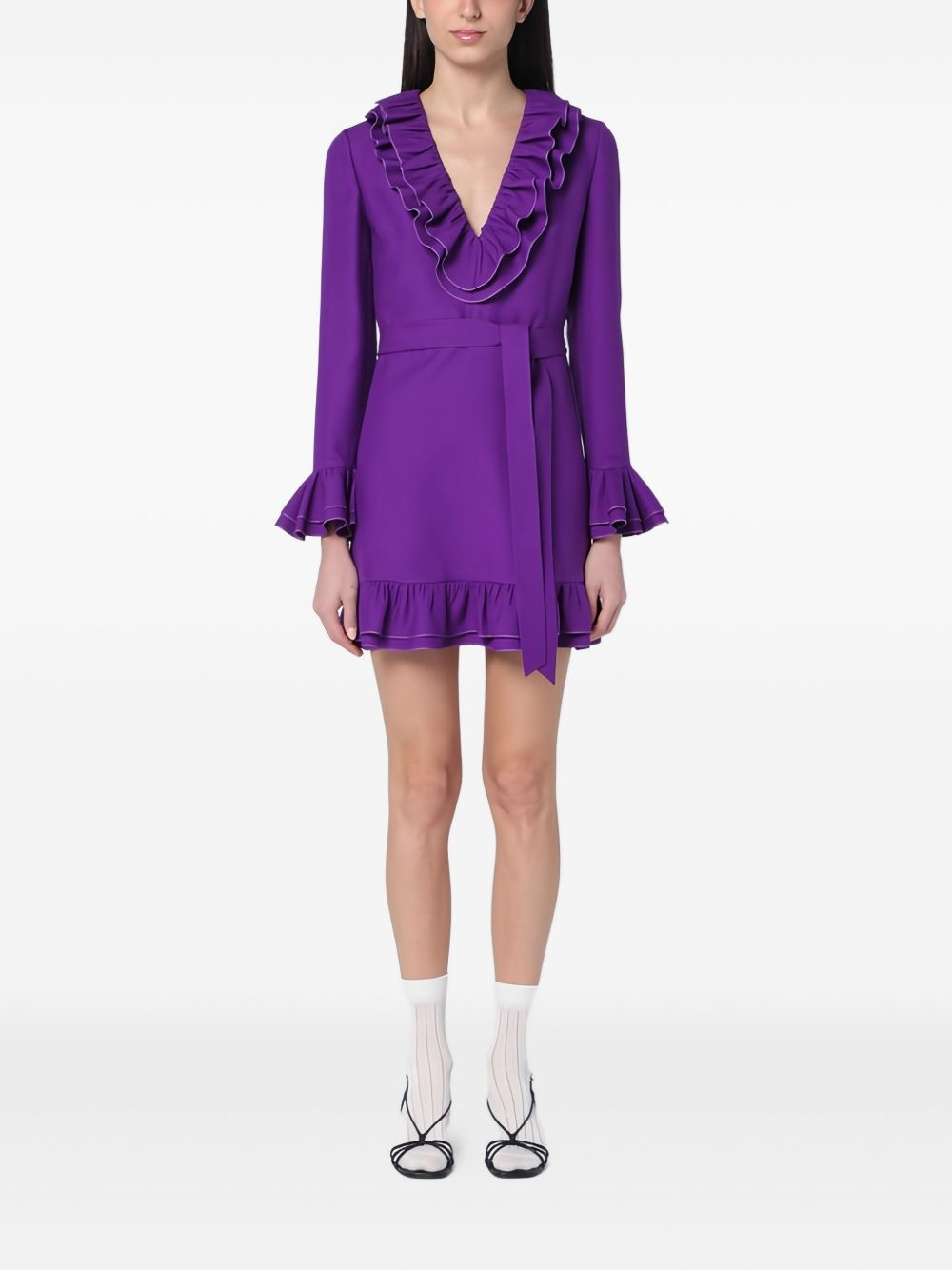 ruffle-detailing mini dress - 2