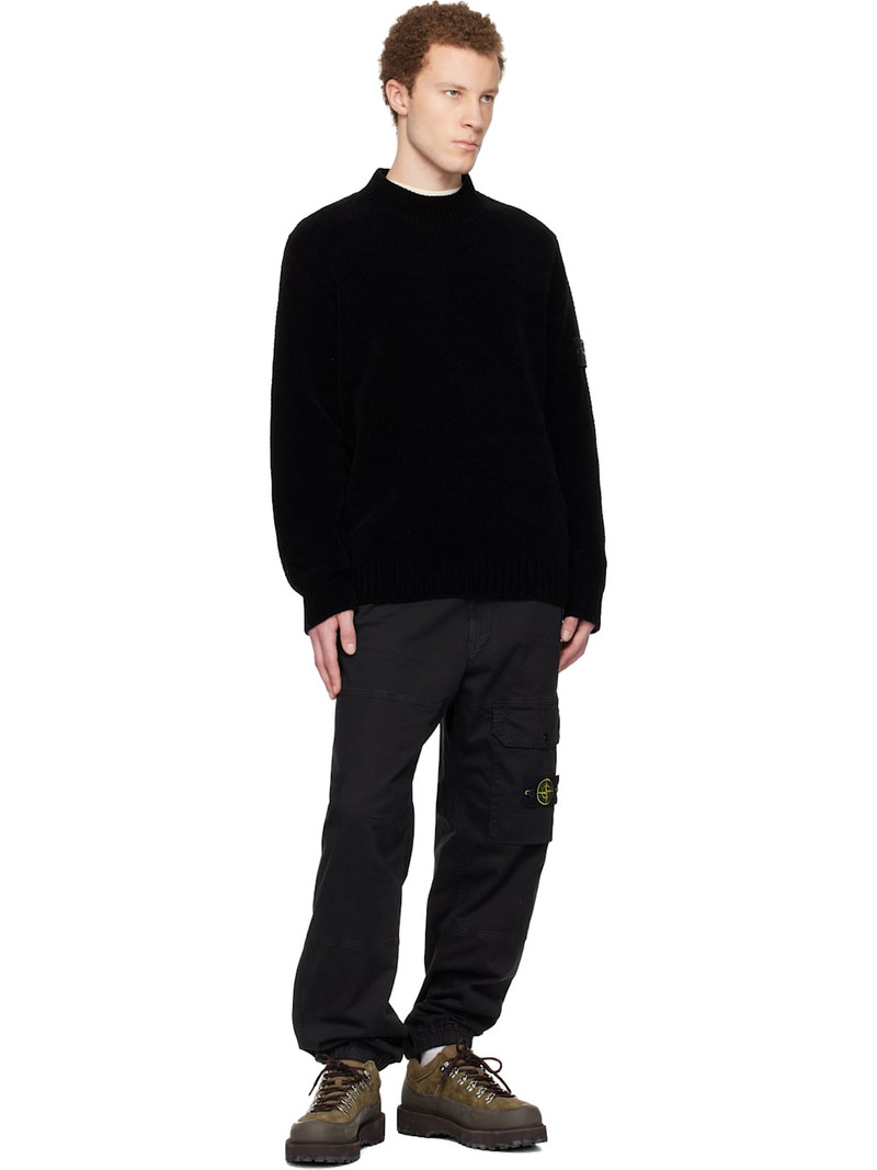 Black 5100005 Moss Stitch Cotton Chenille Sweater 5