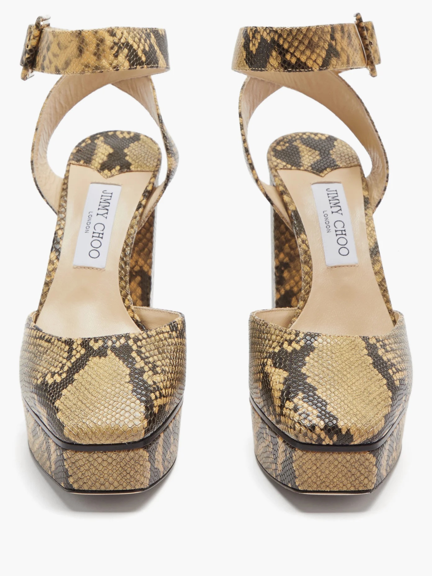 Jinn 125 python-effect leather platform sandals - 5