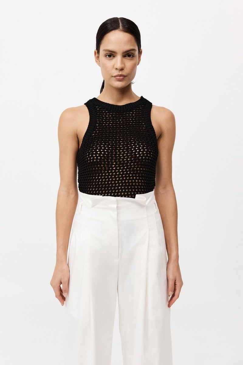 Cotton Crochet Tank - Black 2