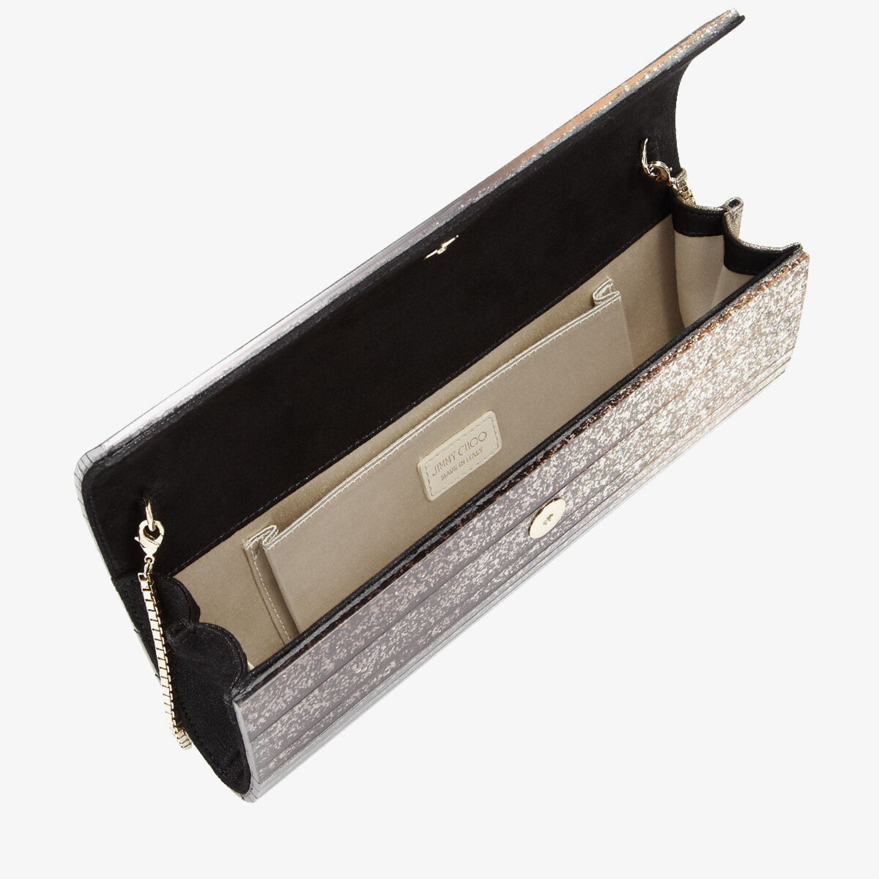 Sweetie
Black and Champagne Dégradé Glitter Acrylic Clutch Bag - 4