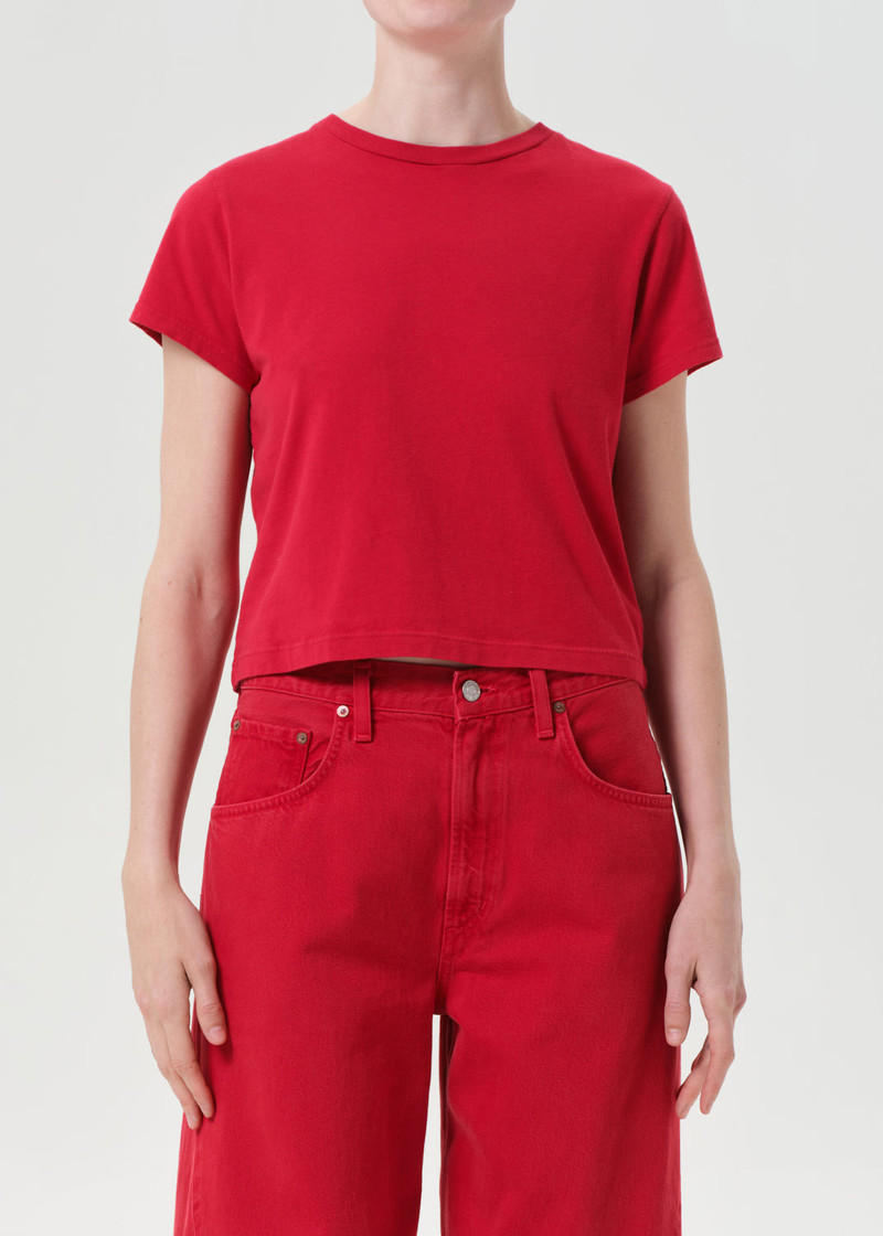 AGOLDE ADINE SHRUNKEN TEE IN TOMATO outlook