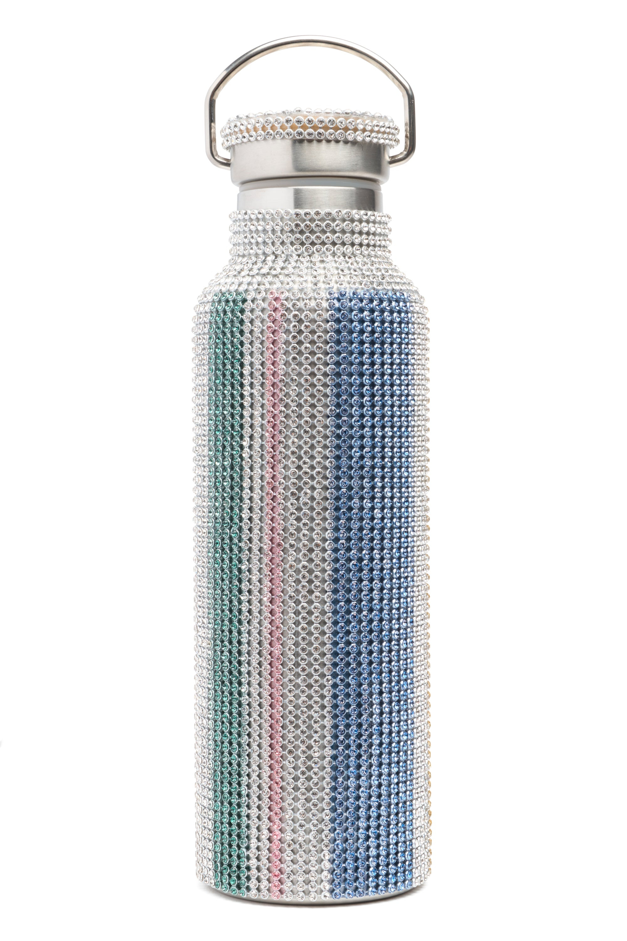 MULTI STRIPE RHINESTONE WATER BOTTLE - 2