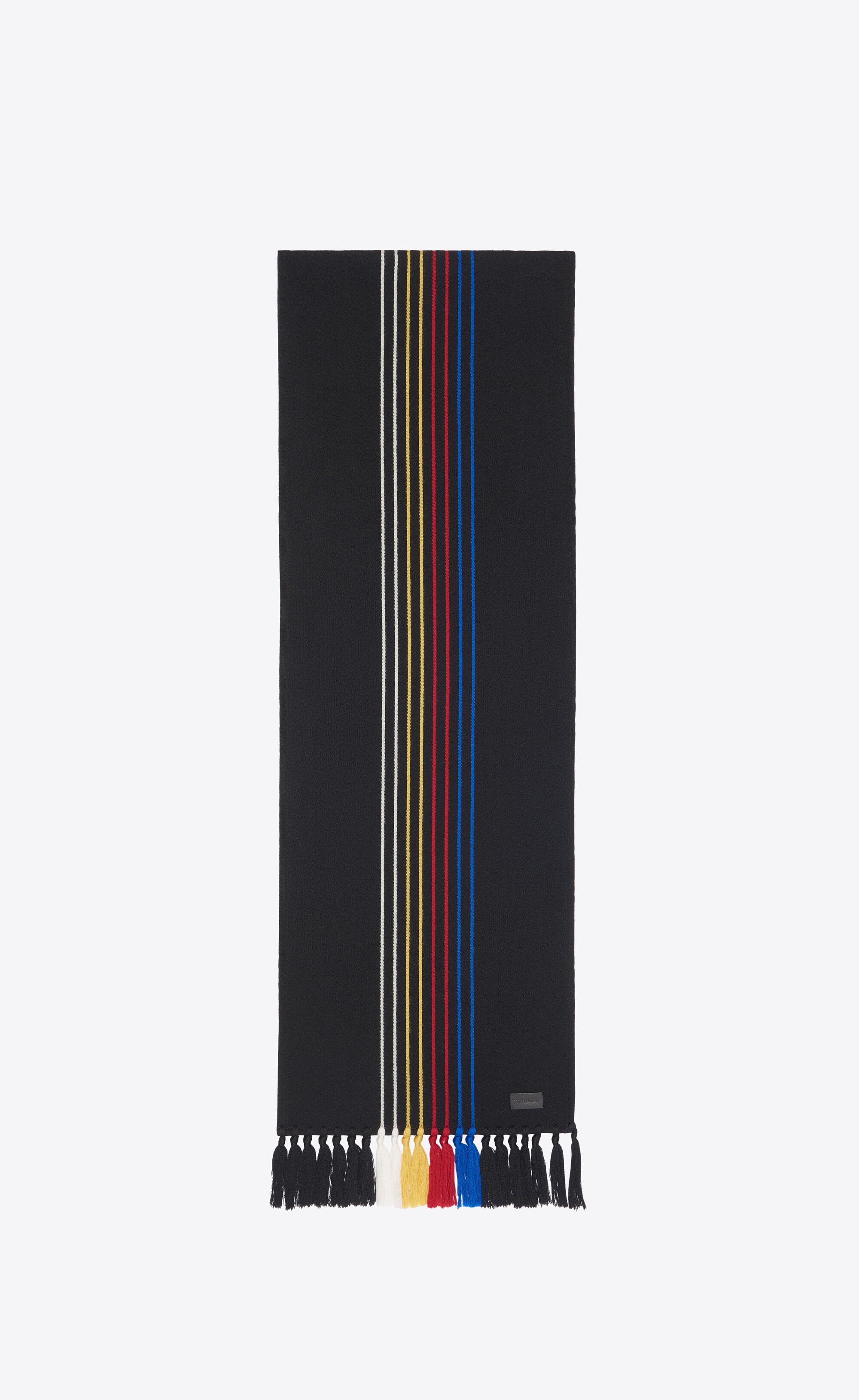 multicolor fine stripe scarf in wool jacquard - 1