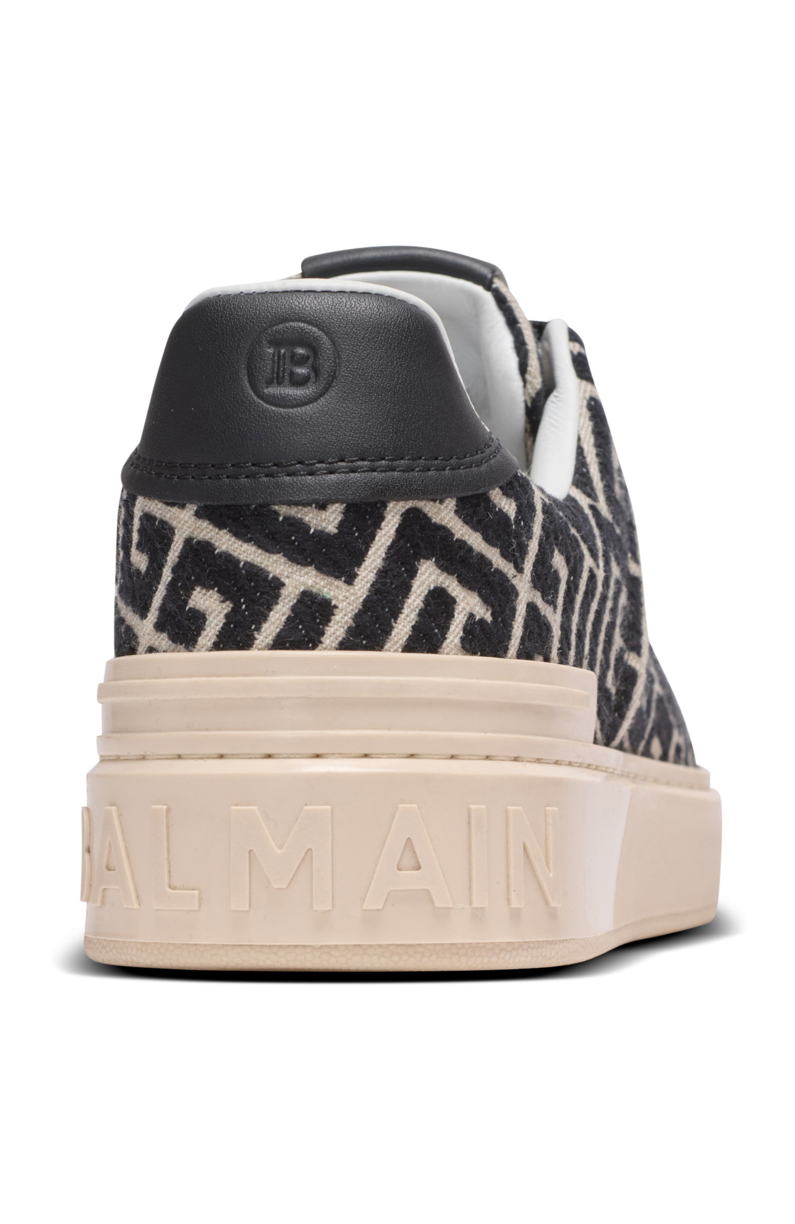Balmain B-Court monogrammed canvas trainers in Black at Nordstrom - 7