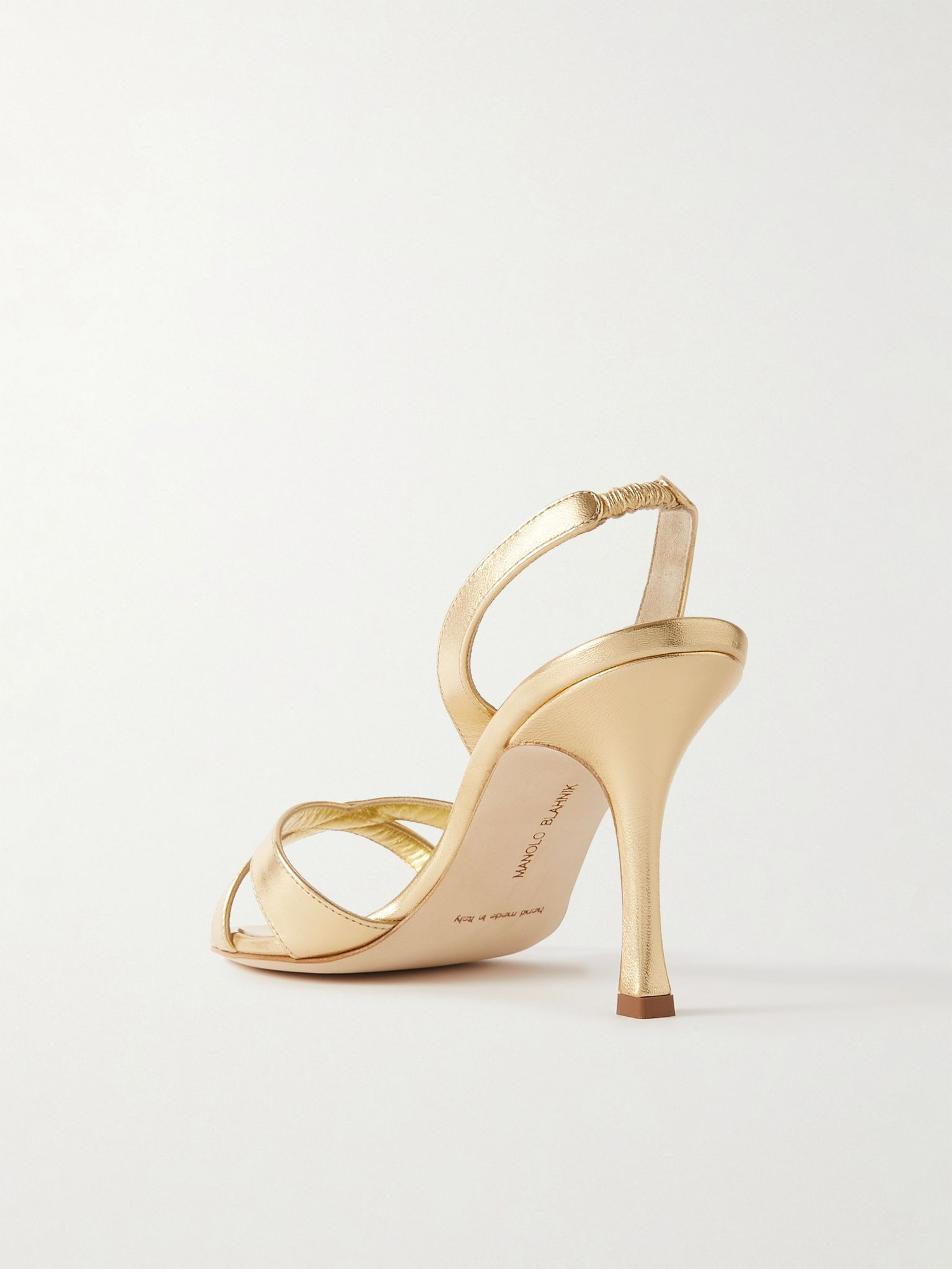 Callasli 90 metallic leather slingback sandals Gold - 3