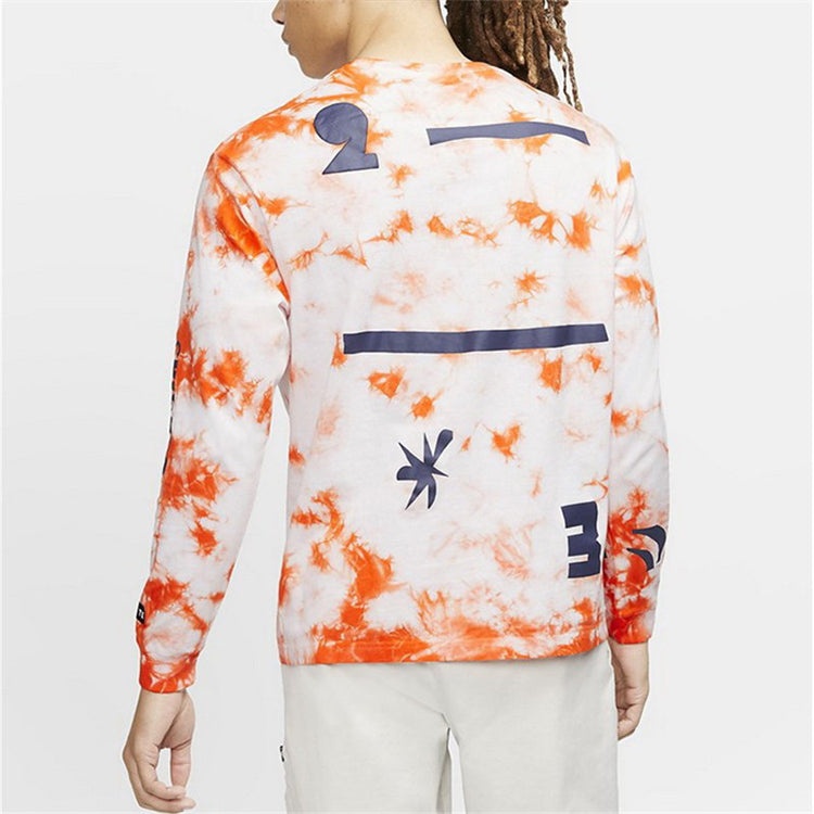 Air Jordan Chicago Crossover Series All-Star Round Neck Casual Sports Printing Long Sleeves Orange C - 4