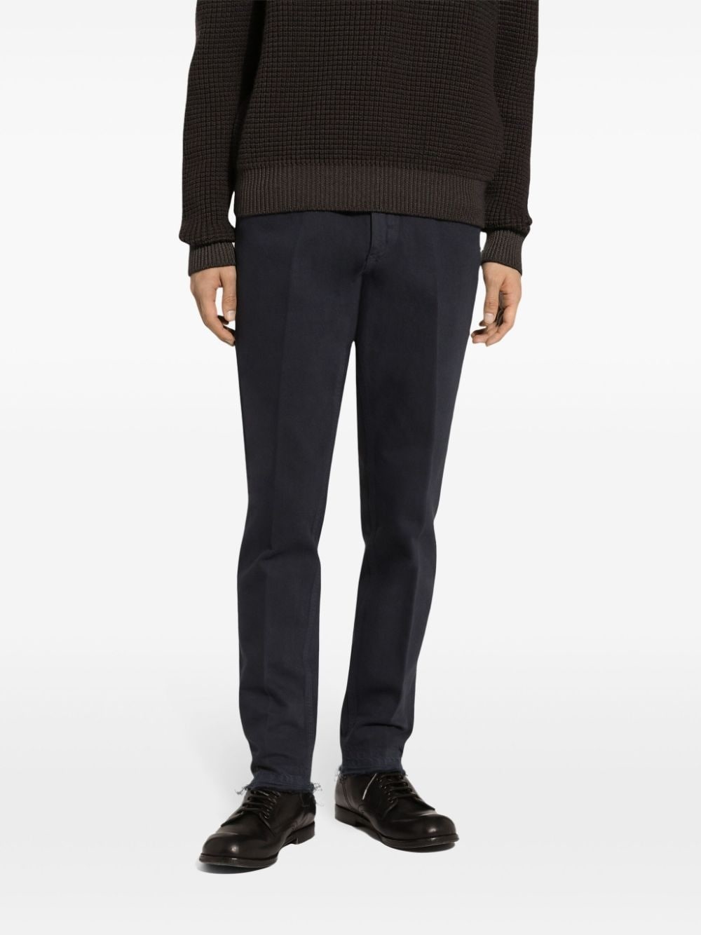 pressed-crease slim-cut jeans - 5
