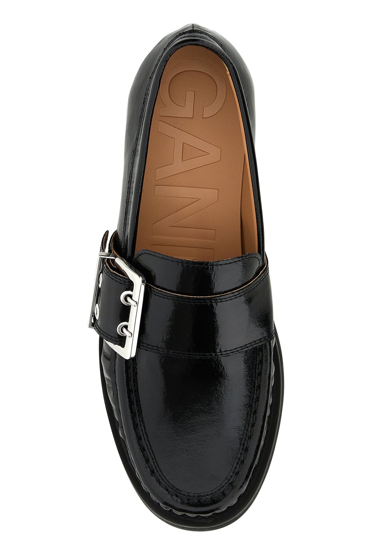 Black leather loafers - 4