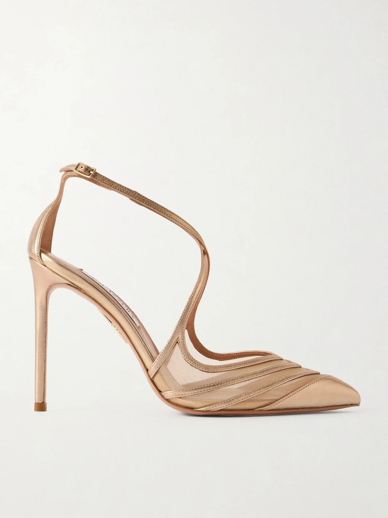 Alana 105 Metallic Leather And Mesh Pumps - 1