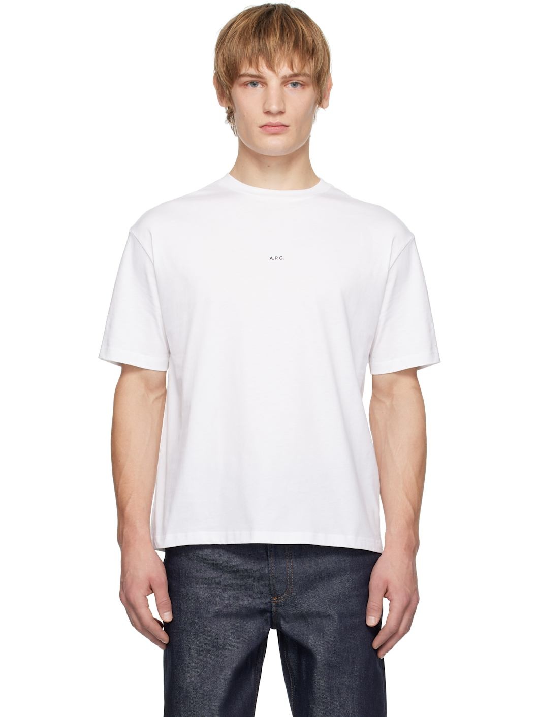White Boxy Micro Logo T-shirt - 1