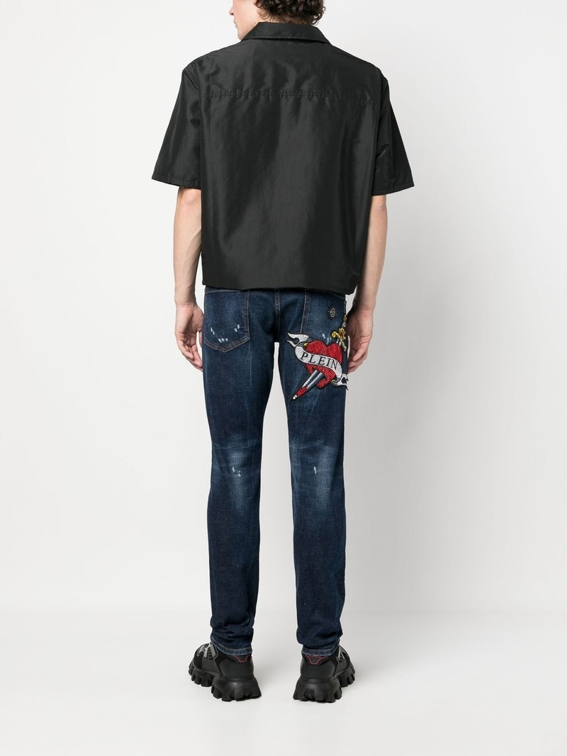 PHILIPP PLEIN straight-leg ripped jeans outlook