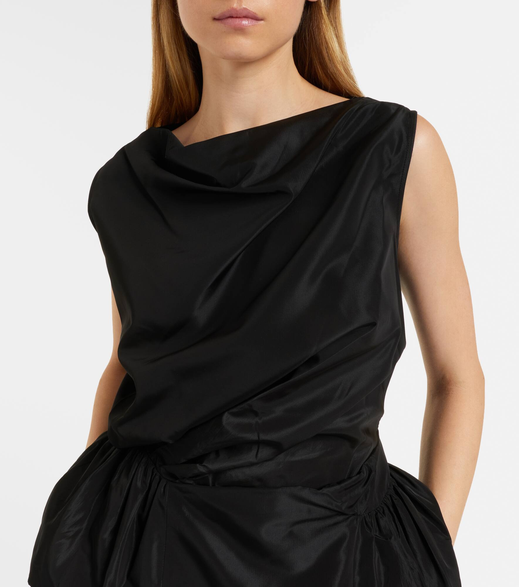 Draped taffeta top - 4