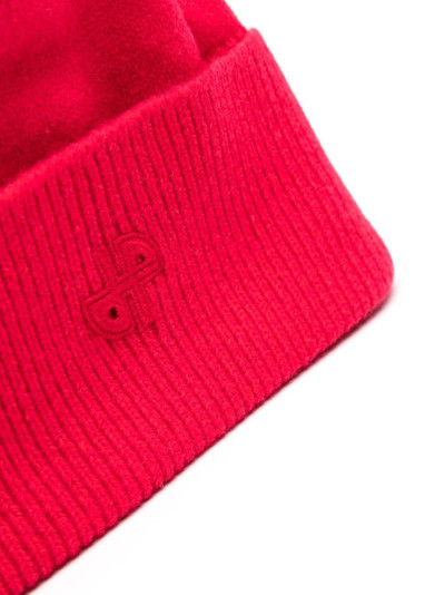 PATOU logo-patch cashmere beanie outlook