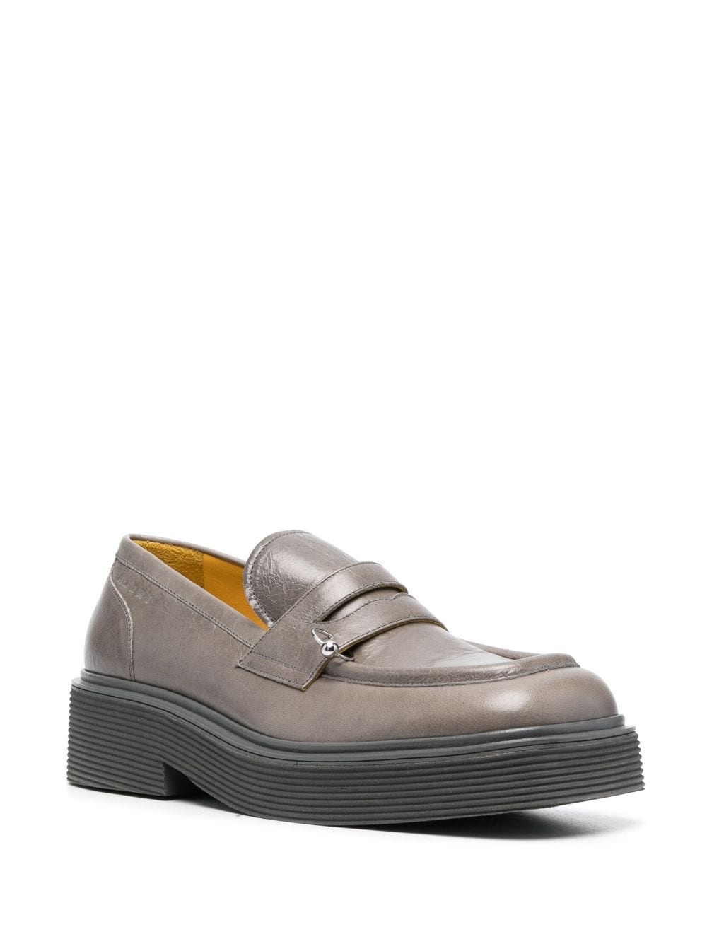 square-toe leather loafers - 2