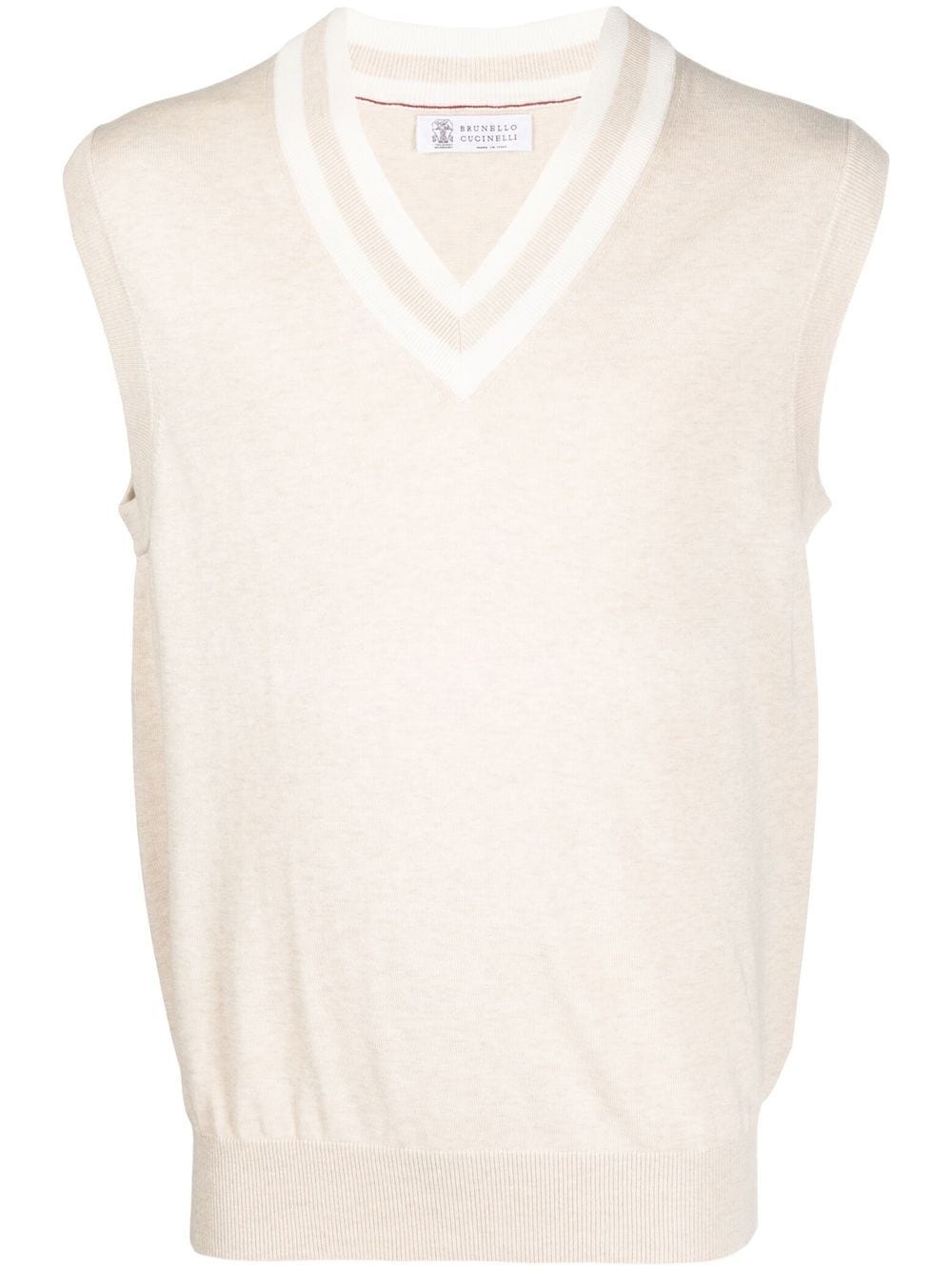 V-neck sleeveless jumper - 1