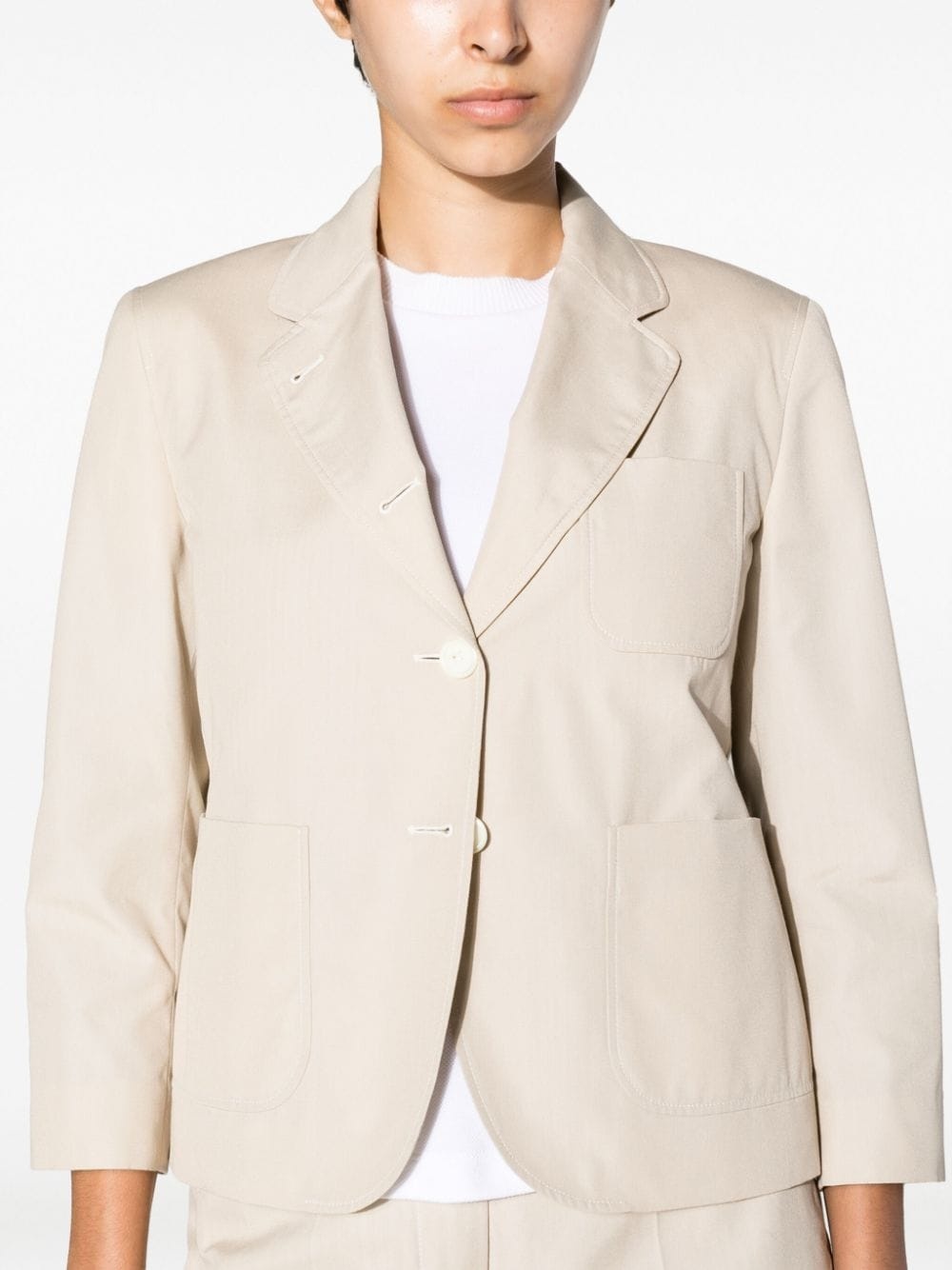 rounded-collar single-breasted blazer - 5