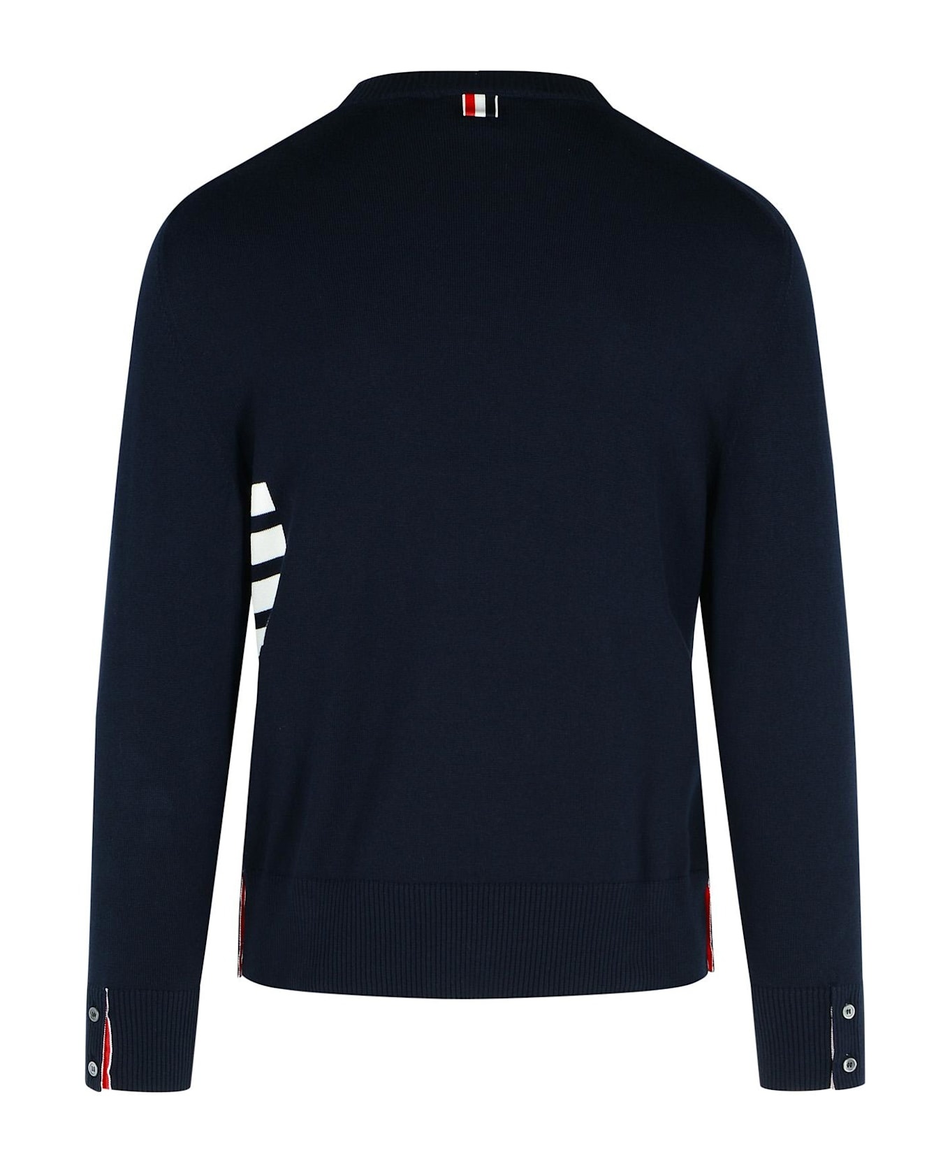 'stitch' Navy Cotton Sweater - 3