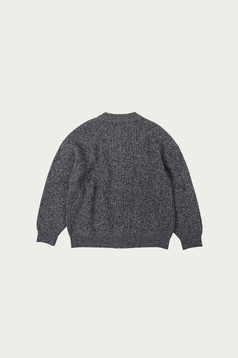 FrizmWORKS Tweed Wool Zipup Cardigan - Charcoal outlook