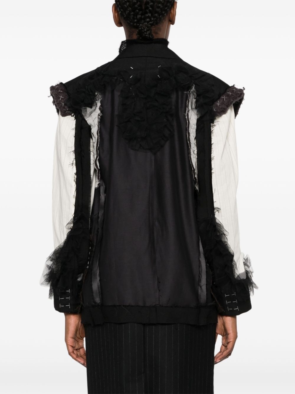 deconstructed-design single-breasted blazer - 4