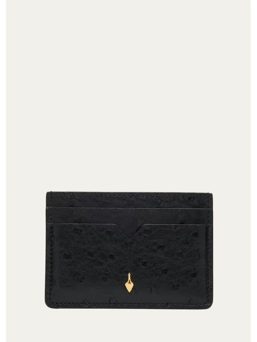 Men's Theodore Ostrich Card Case - 1