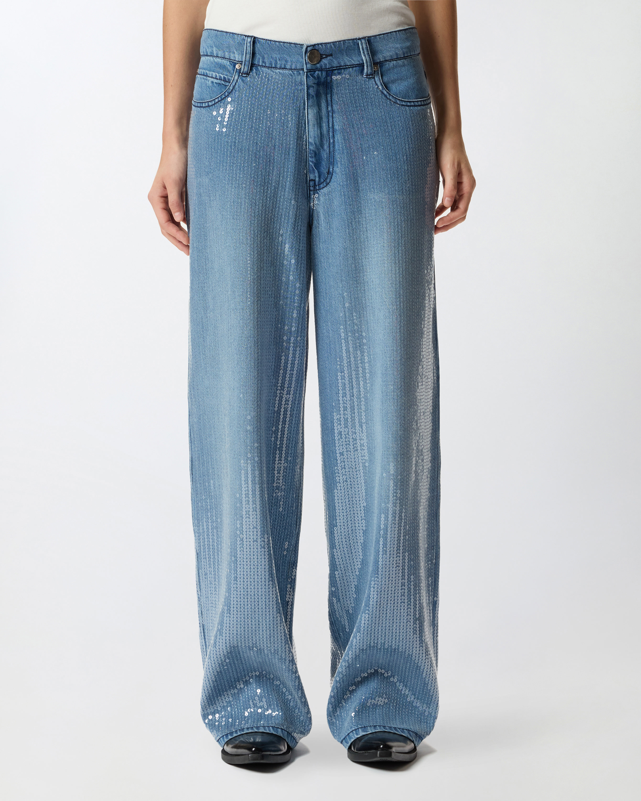 FULLY SEQUINNED DENIM JEANS - 3
