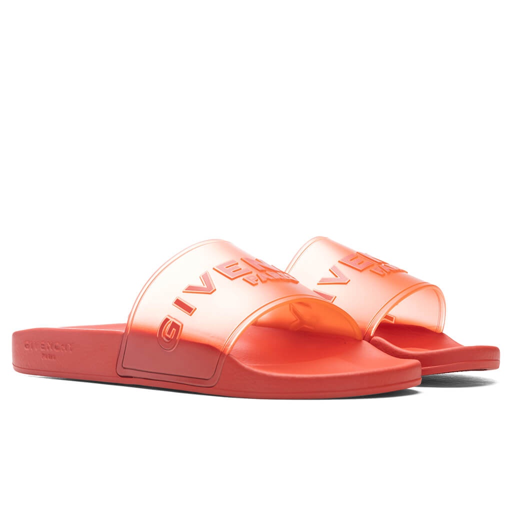 Givenchy GIVENCHY SLIDE FLAT SANDALS - DARK ORANGE | REVERSIBLE