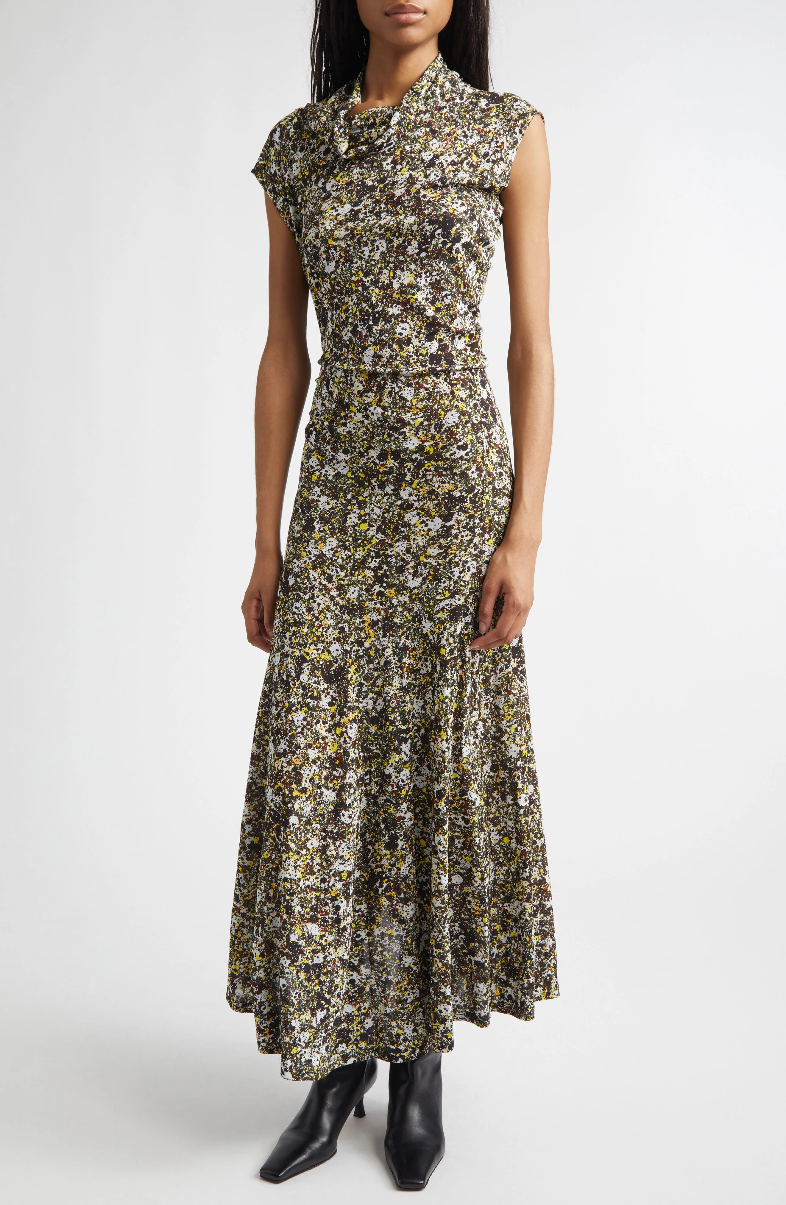 Proenza Schouler Tamara Print Asymmetric Dress in Rust Multi at Nordstrom - 1