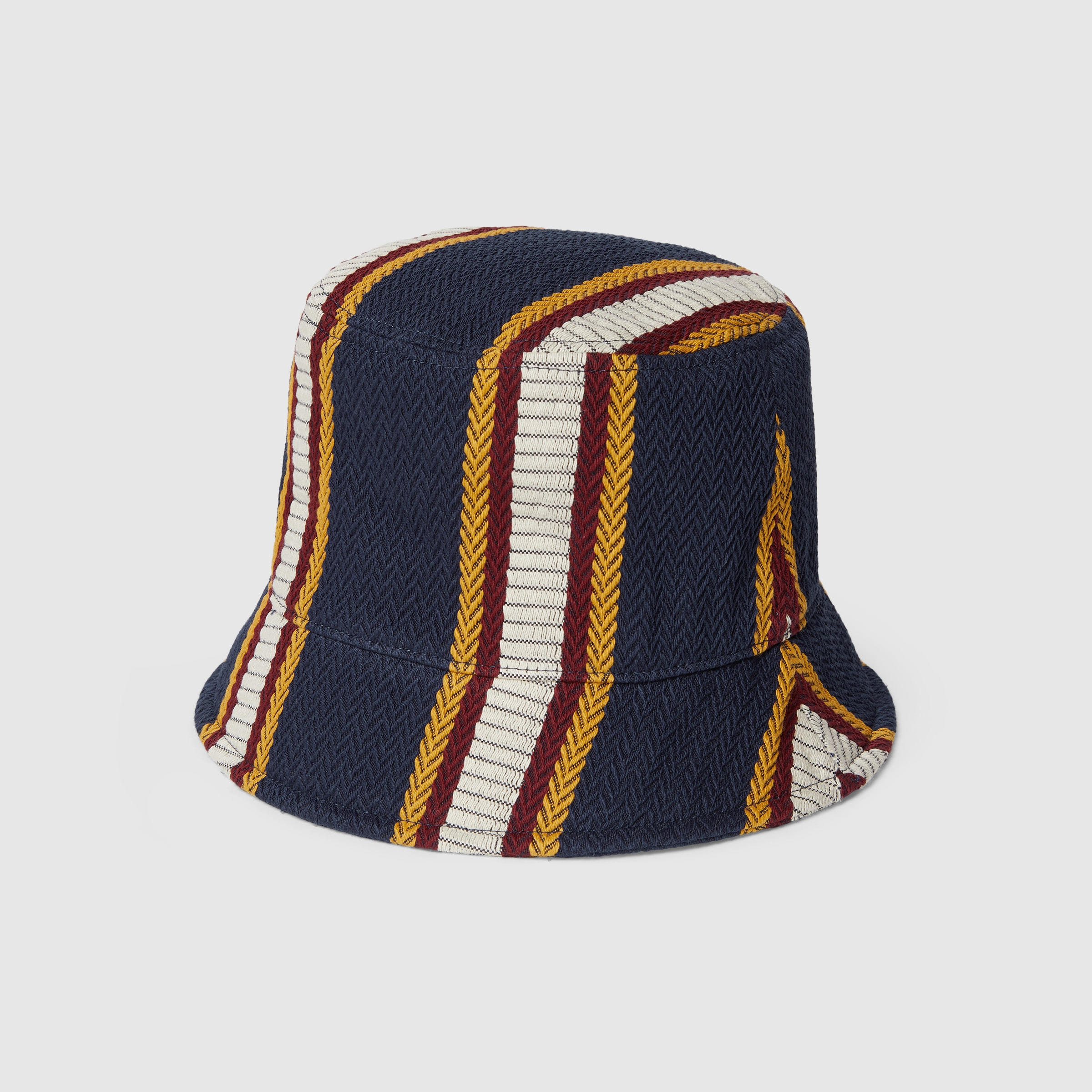 Striped canvas bucket hat with embroidery - 4