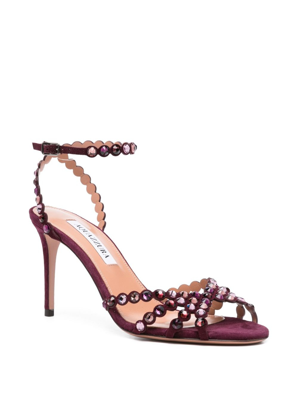 90mm embellished scalloped-edges heeled sandals - 2