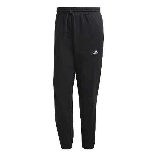 Men's adidas Logo Printing Solid Color Loose Sports Pants/Trousers/Joggers Black HC6818 - 1