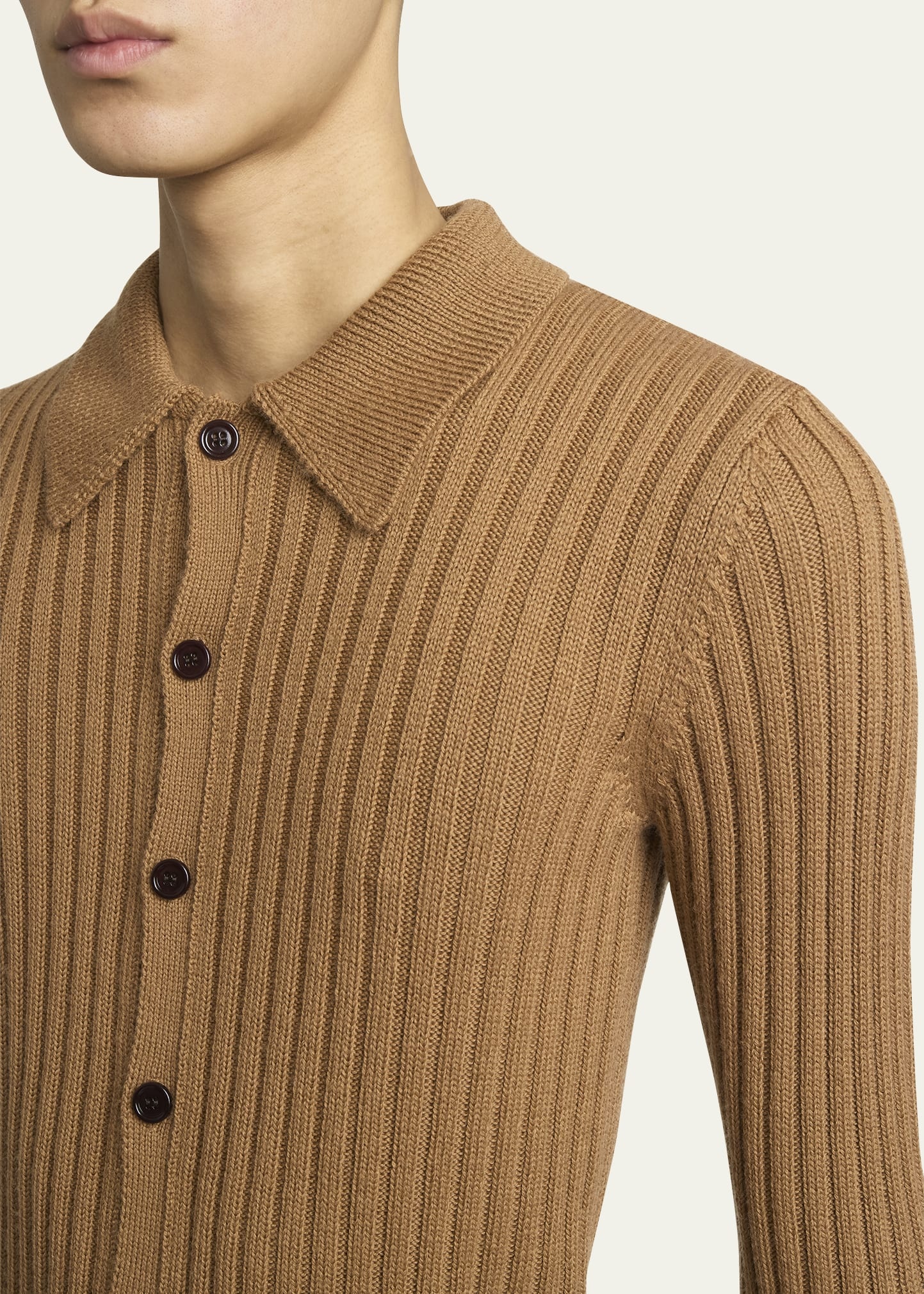 Men's Fitted Wool Cardigan - 5