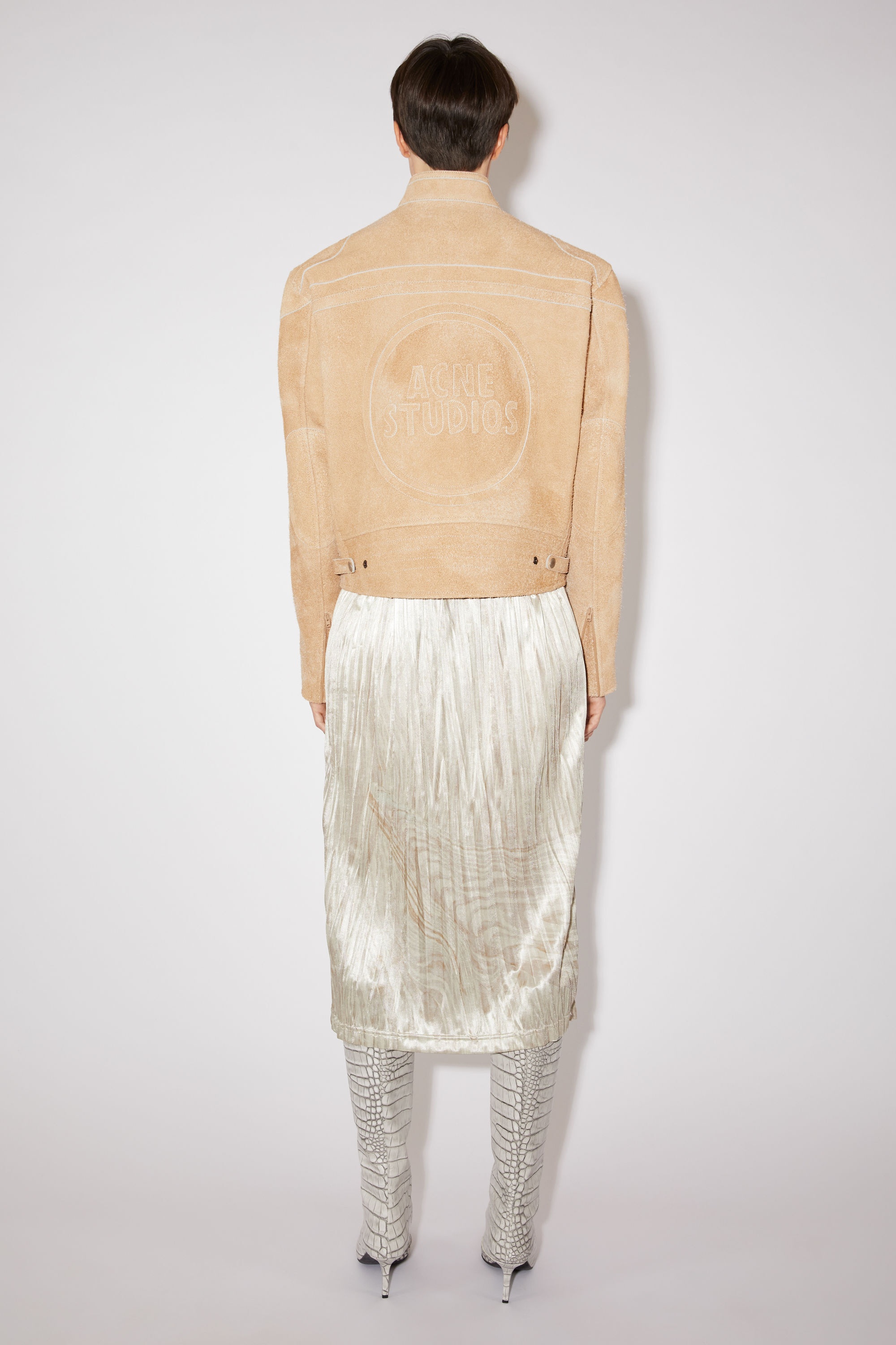 Suede leather jacket - Sand beige - 3